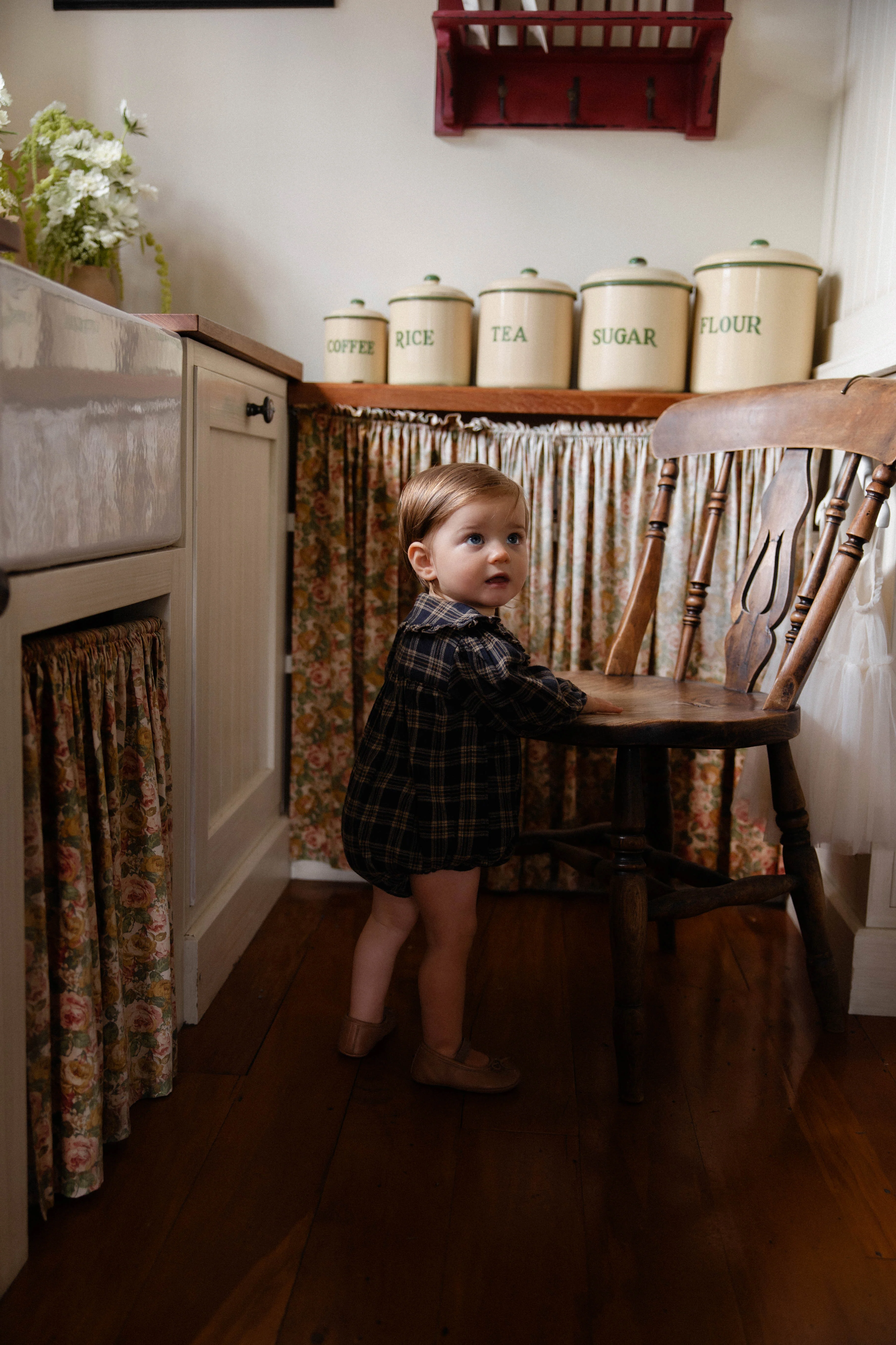 Organic Cotton Elowen Playsuit - Woodland Check - Image 9