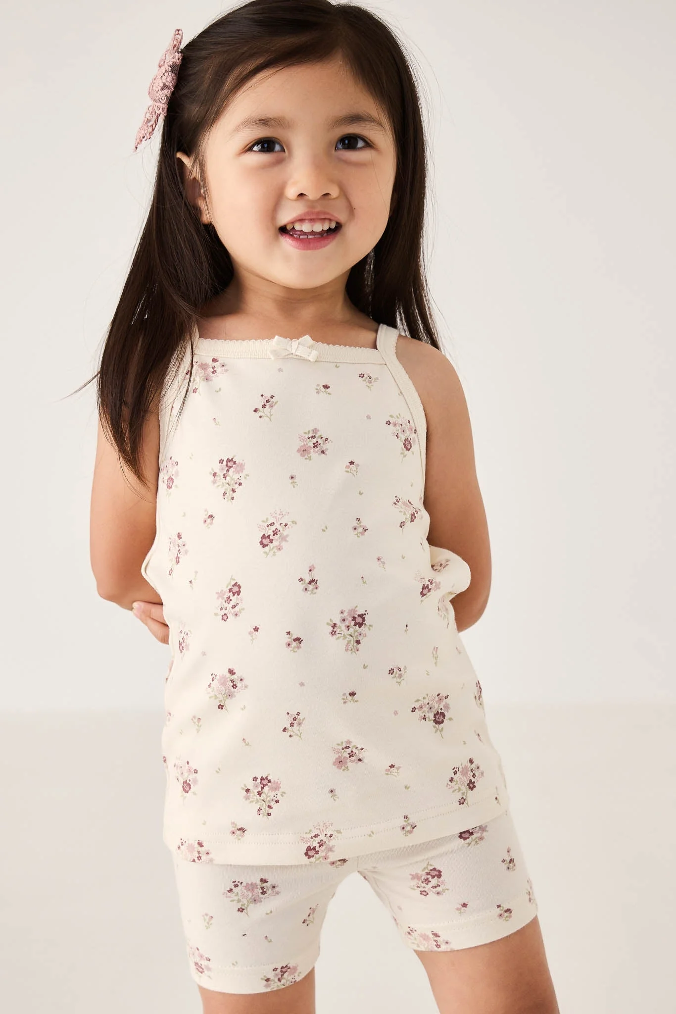 Organic Cotton Everyday Bike Short - Lauren Floral Tofu - Image 3