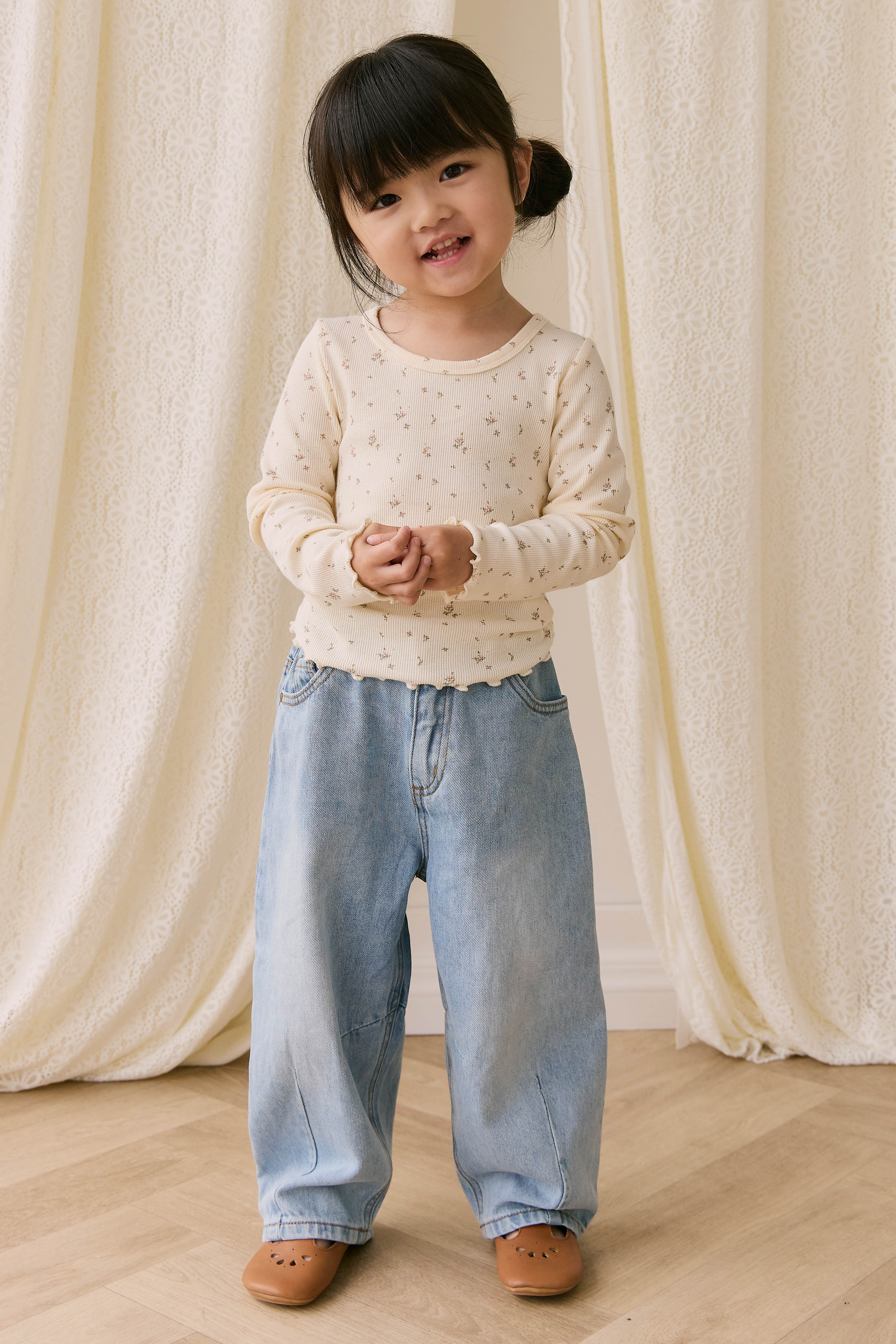 Organic Cotton Fine Rib Agathe Top - Dina Antique