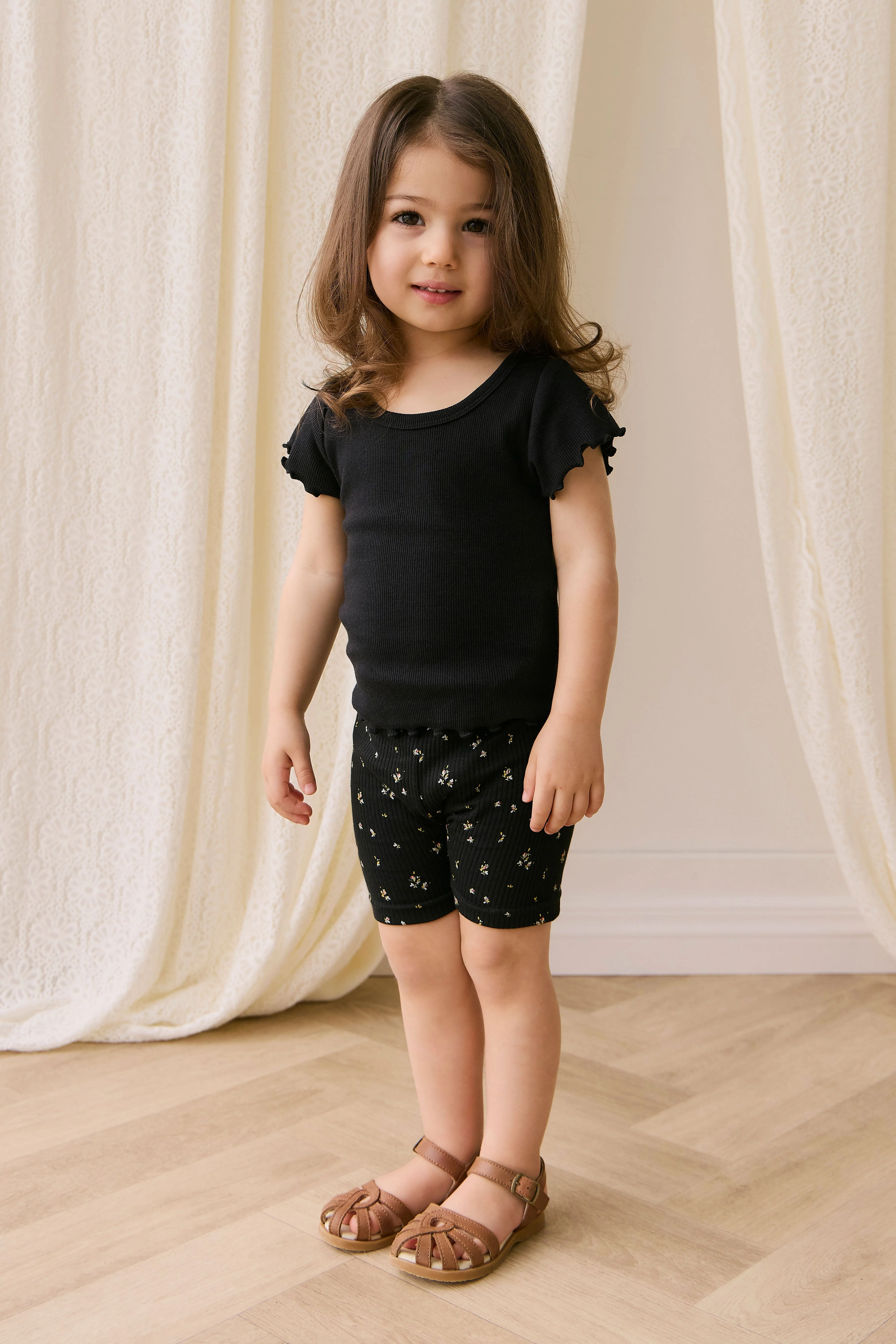 Organic Cotton Fine Rib Ines Top - Ebony - Image 4