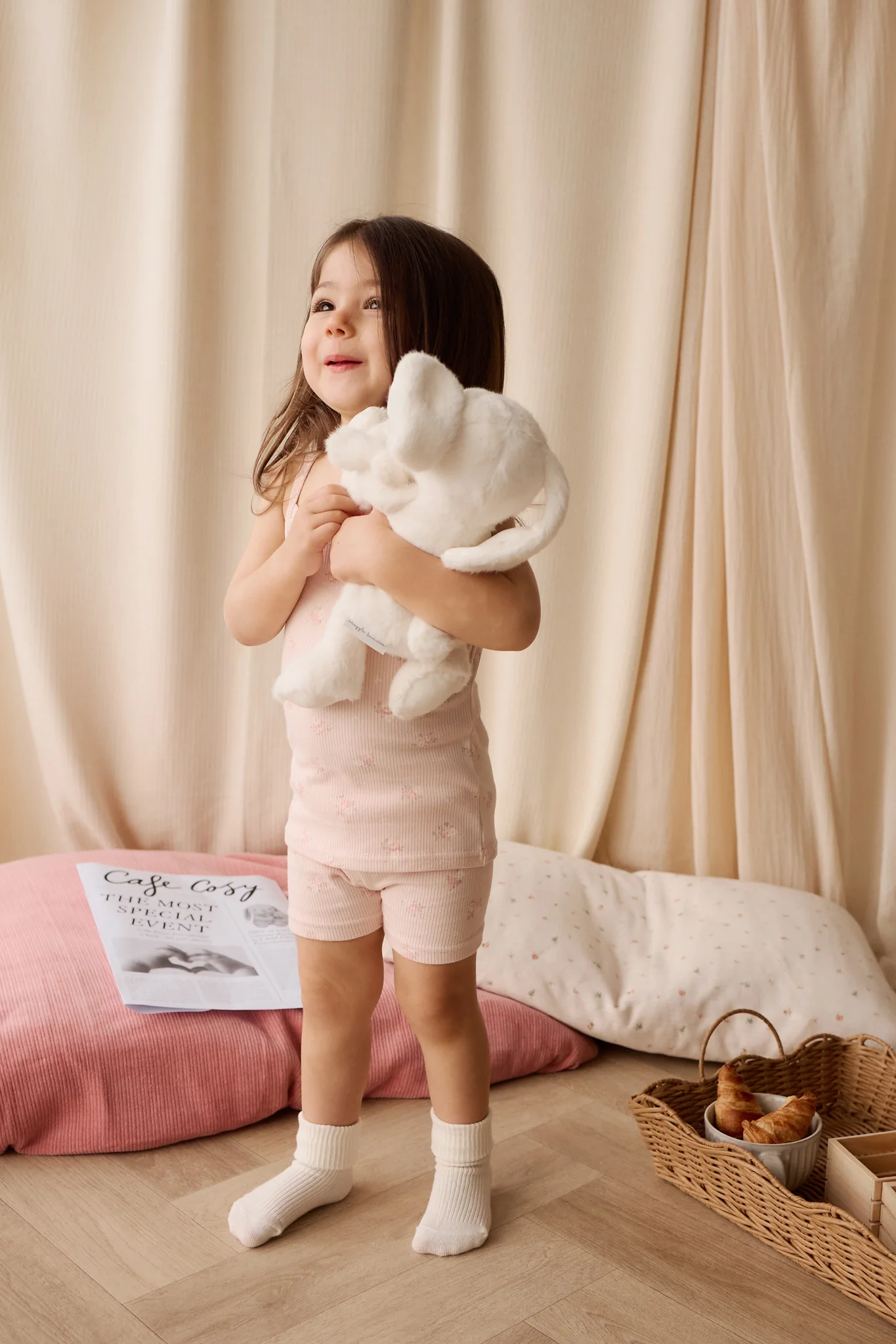 Organic Cotton Fine Rib Isla Singlet Pyjama Set - Simone Morganite - Image 5