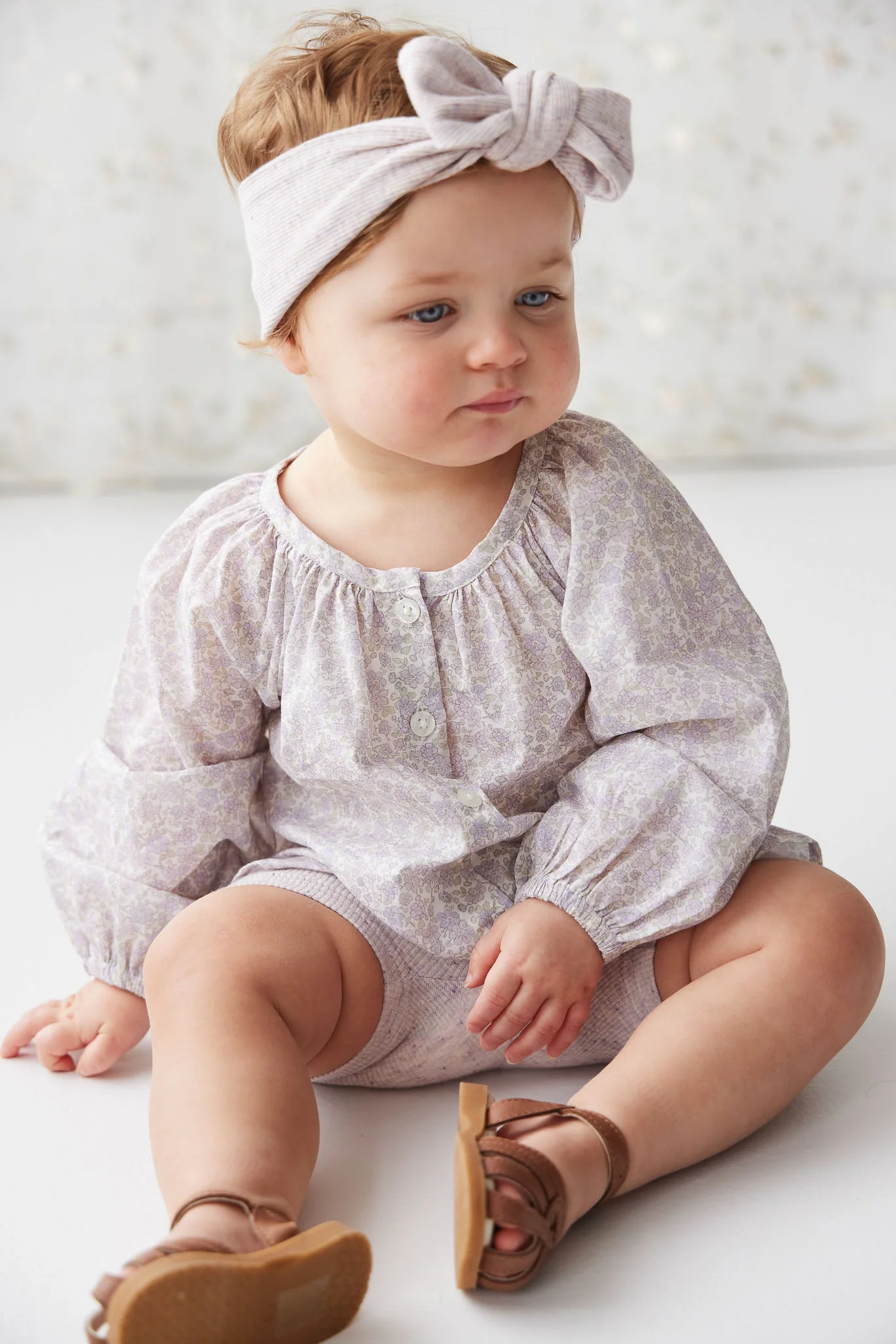 Organic Cotton Fine Rib Lilian Headband - Lavender Fleck - Image 6