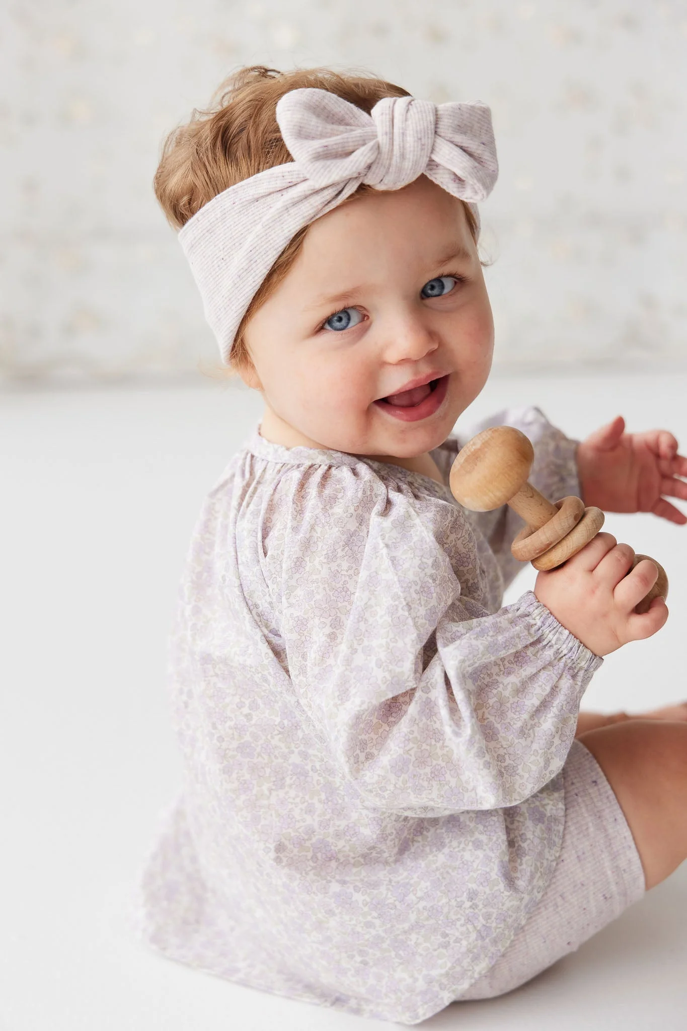 Organic Cotton Fine Rib Lilian Headband - Lavender Fleck - Image 8