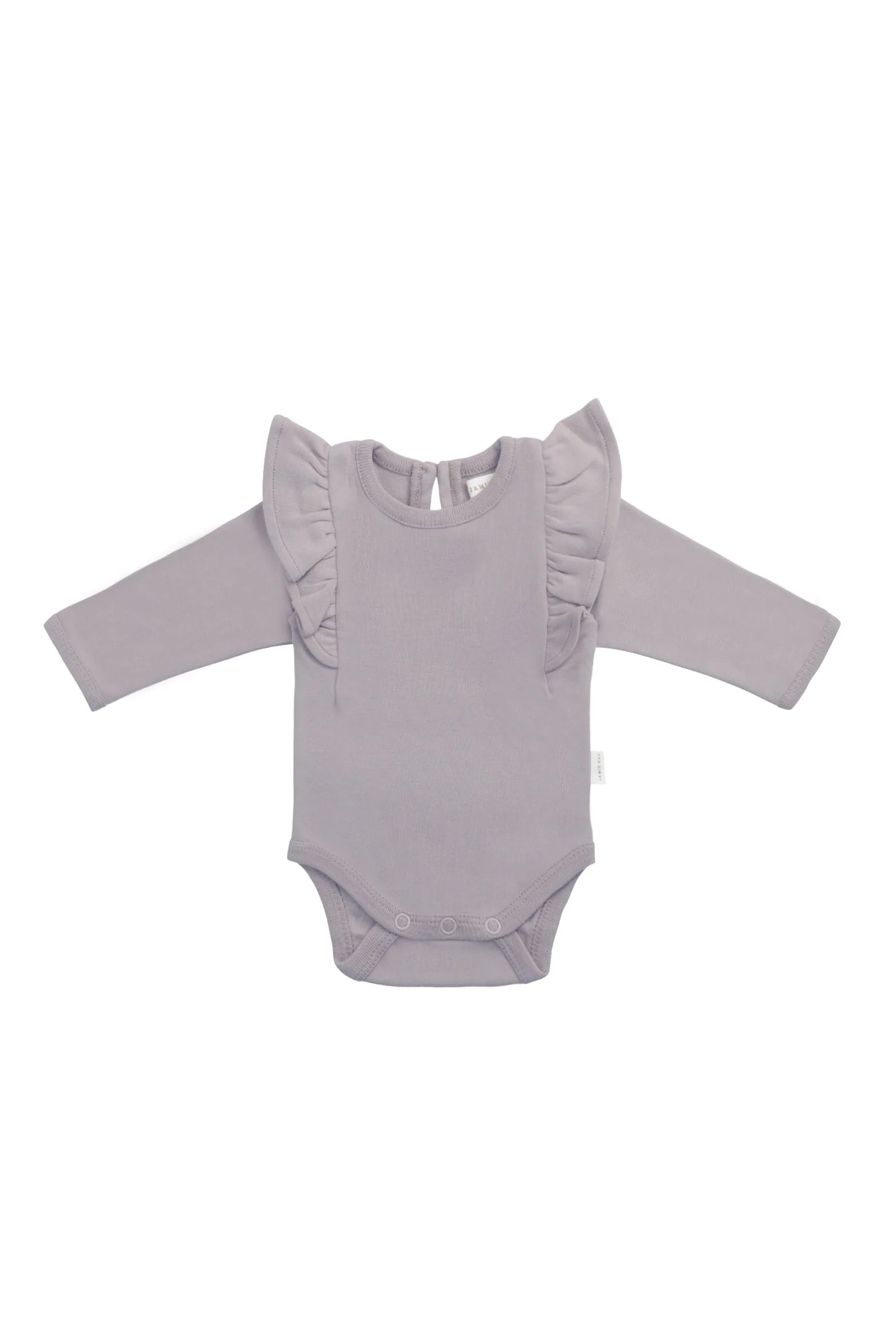 Organic Cotton Fleur Long Sleeve Bodysuit - Moon
