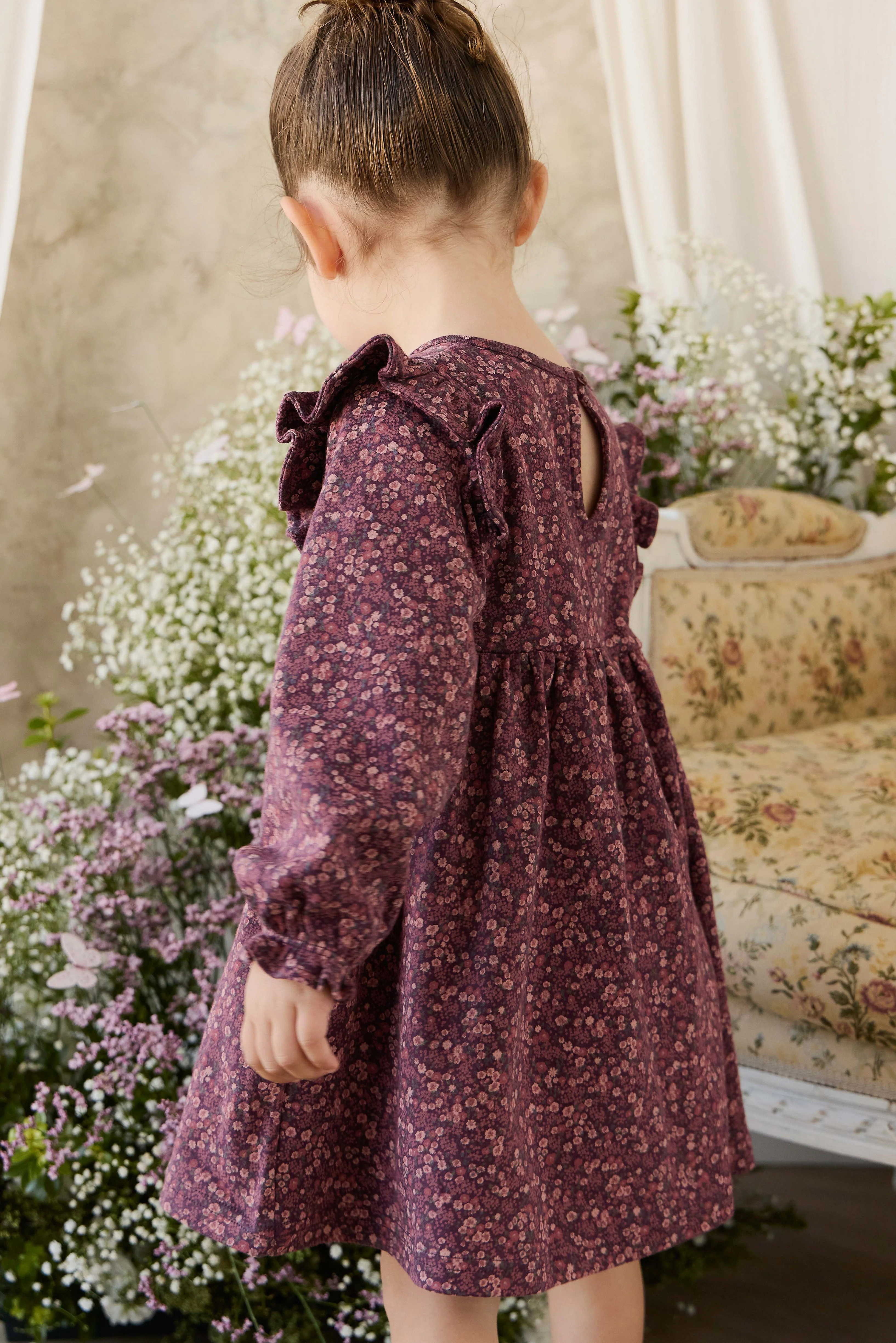 Organic Cotton Frankie Dress - Fig Floral - Image 7