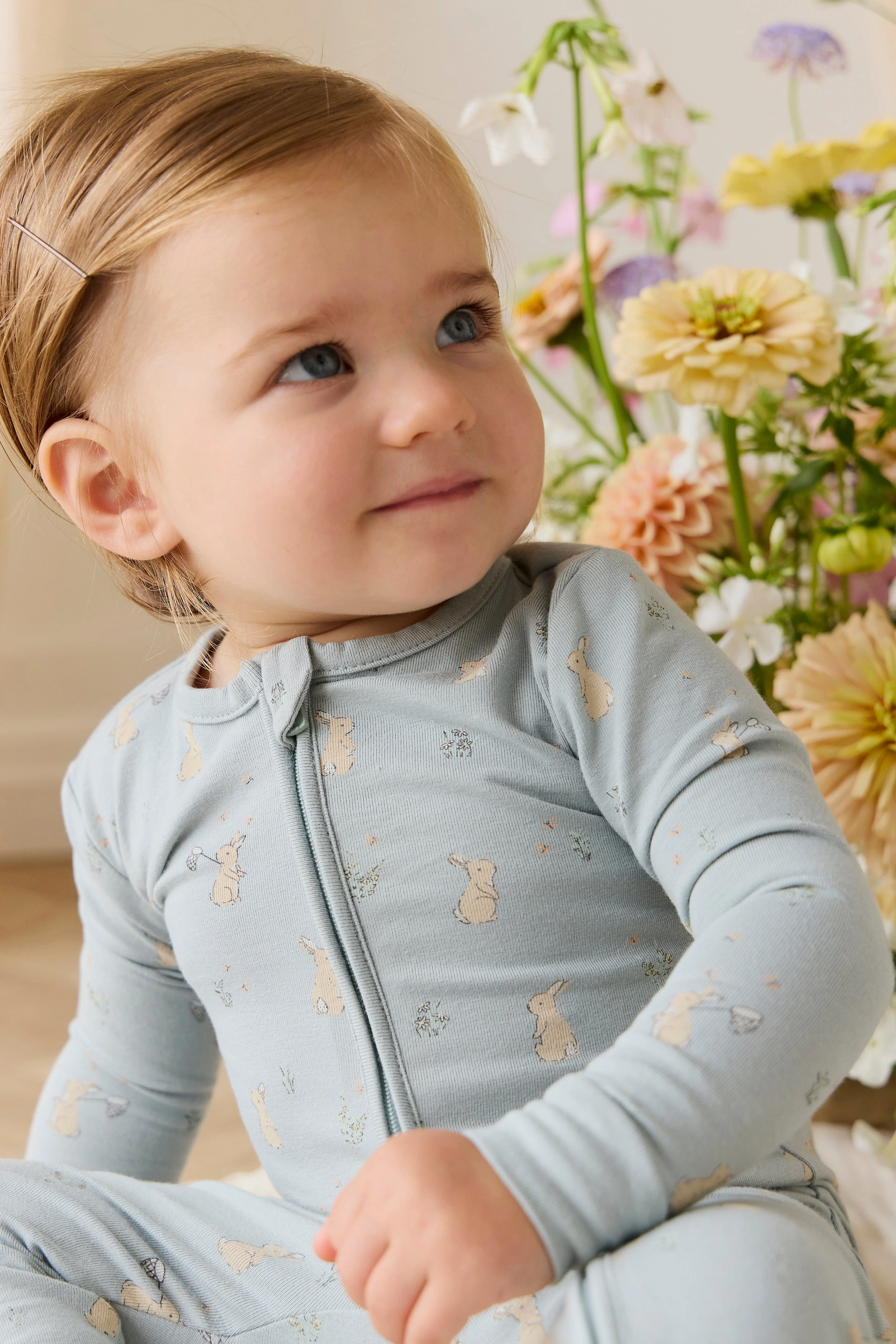 Organic Cotton Frankie Onepiece-Lapin Jardin Blue - Image 5