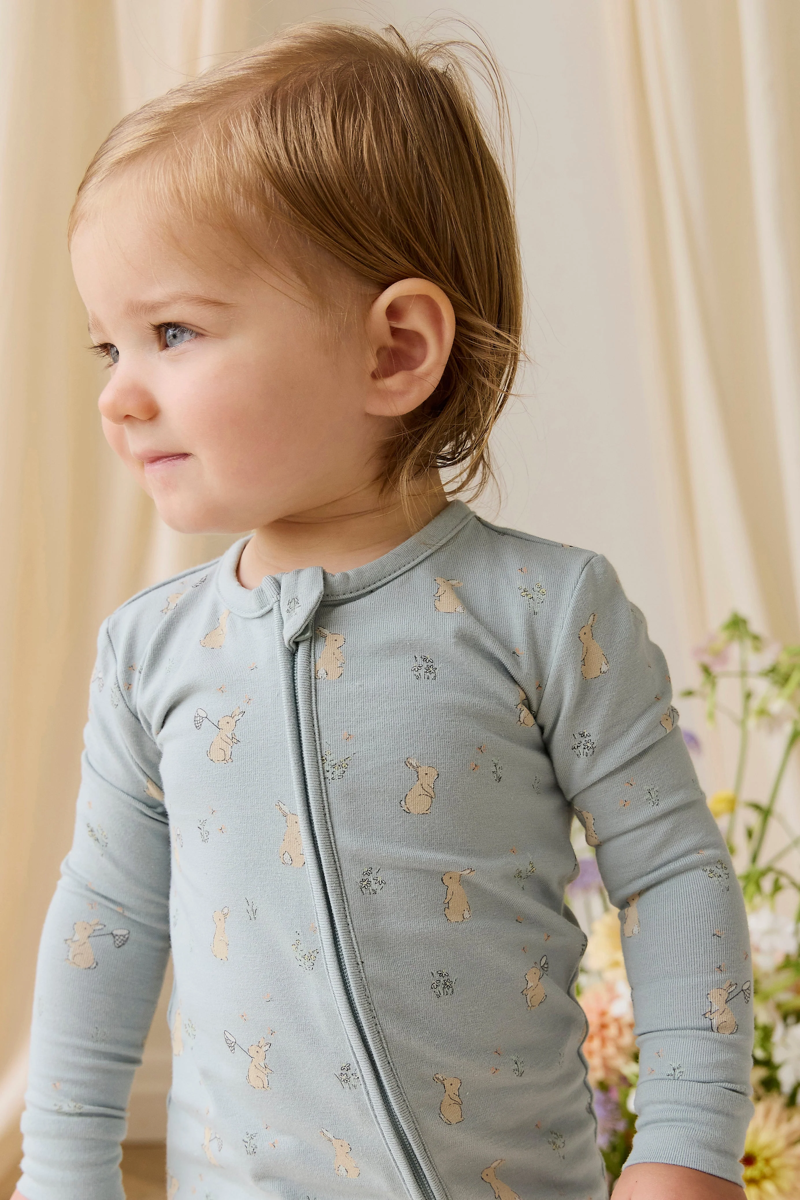 Organic Cotton Frankie Onepiece-Lapin Jardin Blue - Image 6