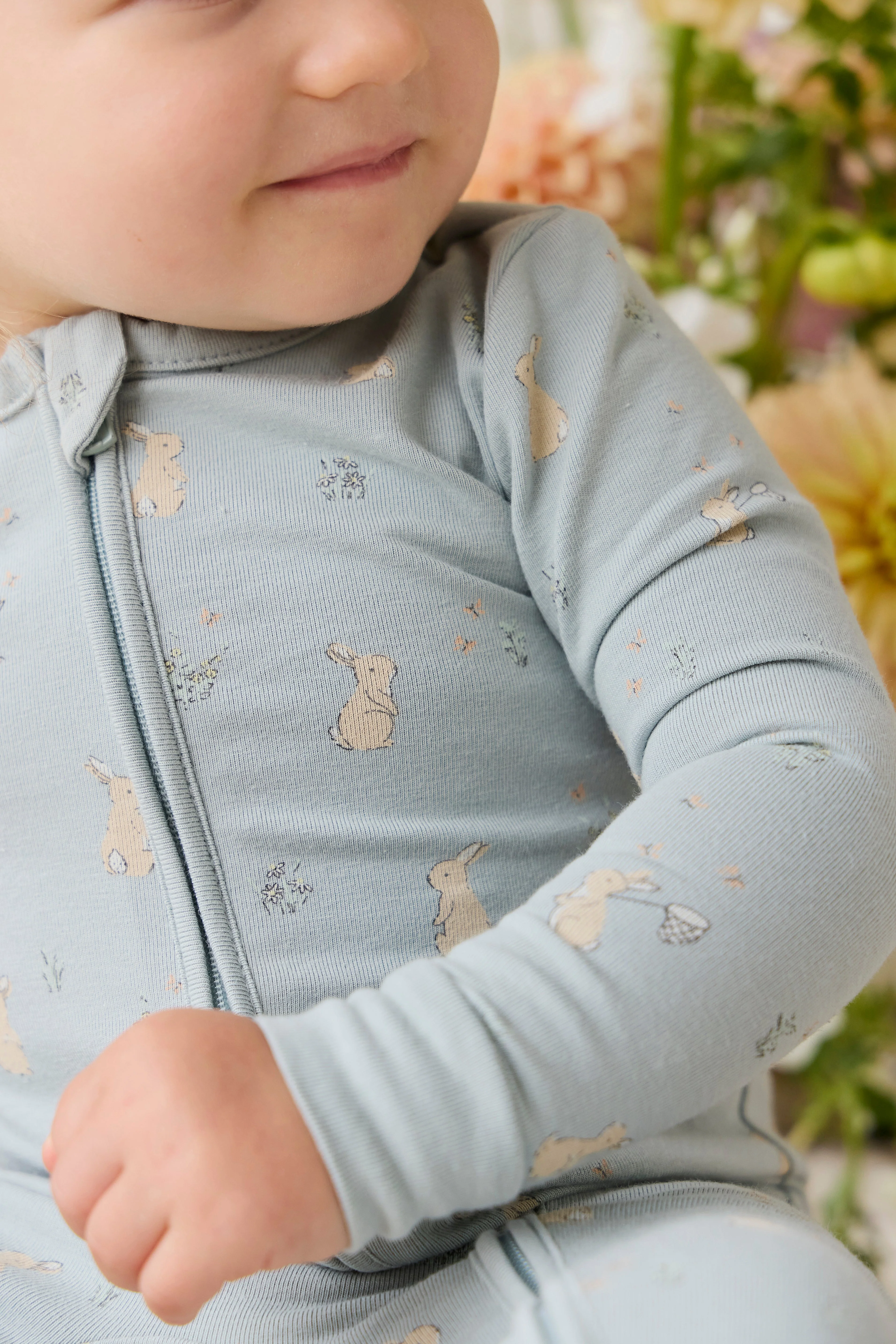 Organic Cotton Frankie Onepiece-Lapin Jardin Blue - Image 7