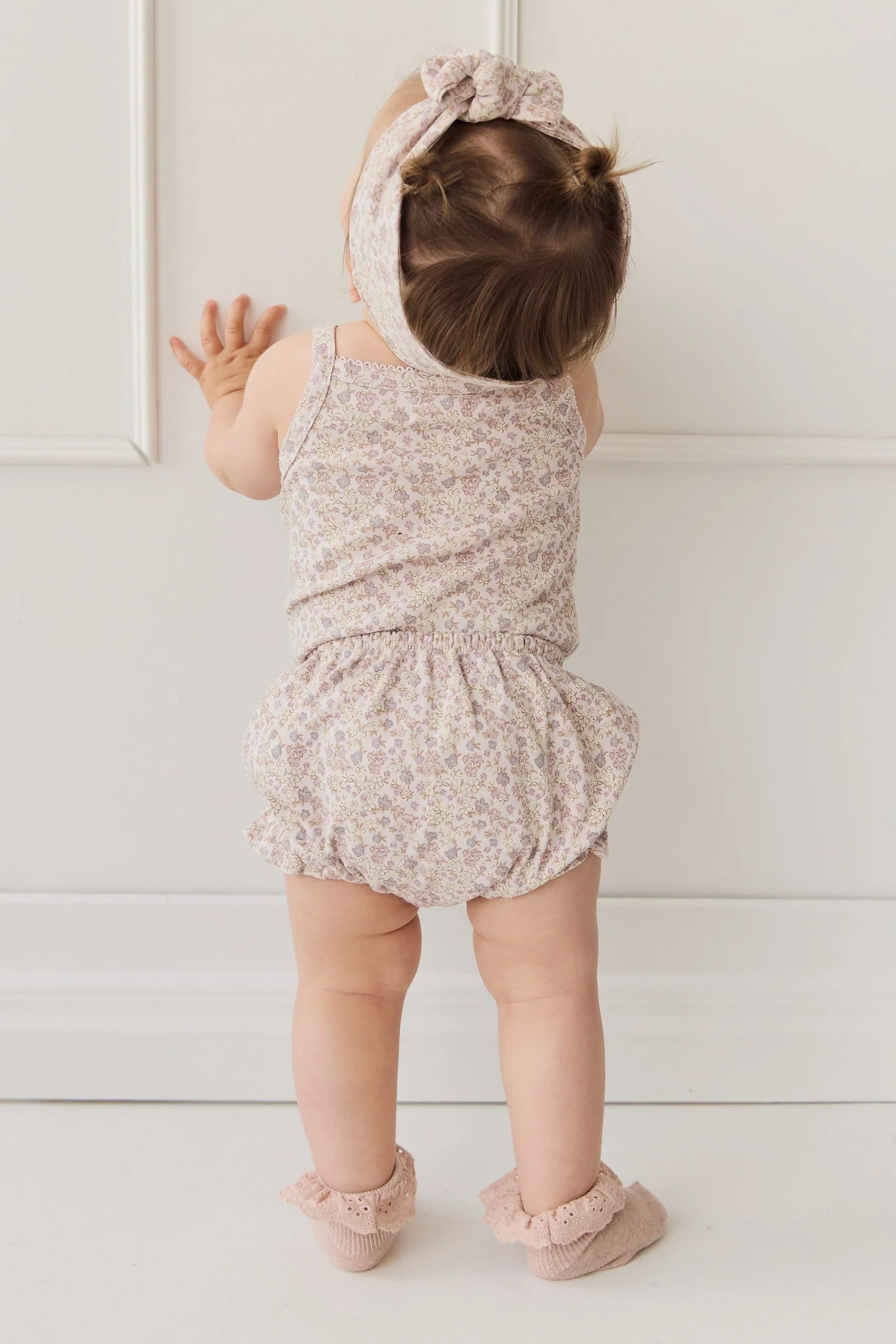 Organic Cotton Frill Bloomer - Amber Floral Lilac Ash - Image 4