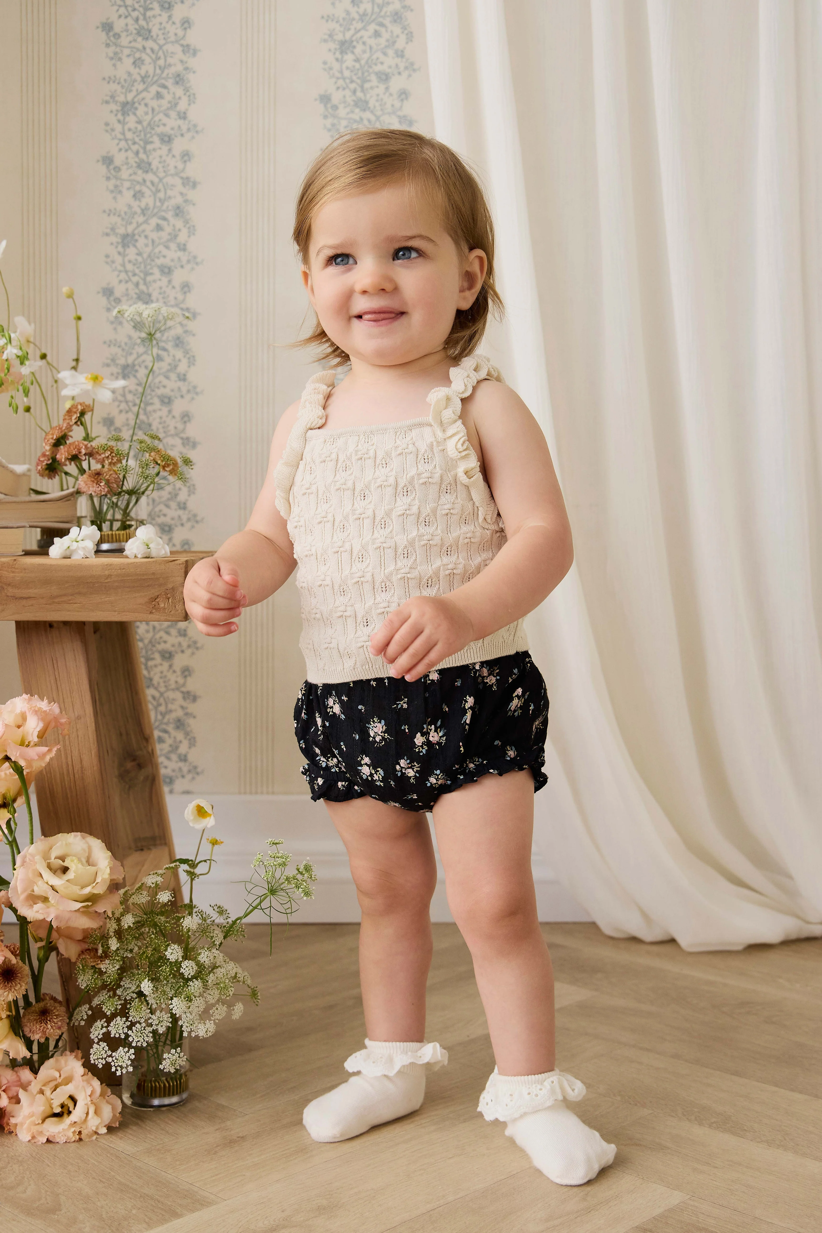 Organic Cotton Frill Bloomer - Cassie Caviar - Image 6