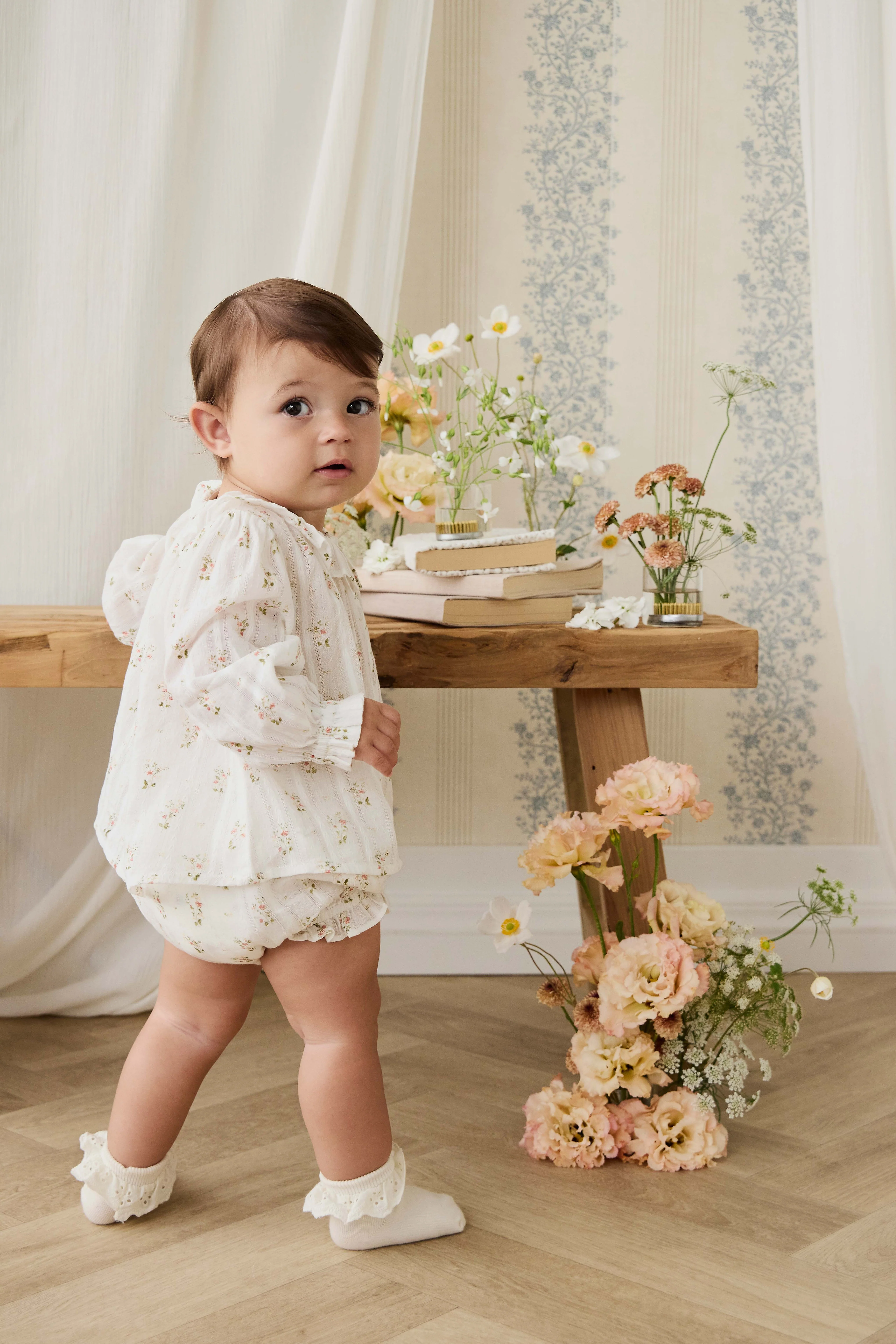 Organic Cotton Frill Bloomer - Josepha Egret - Image 5