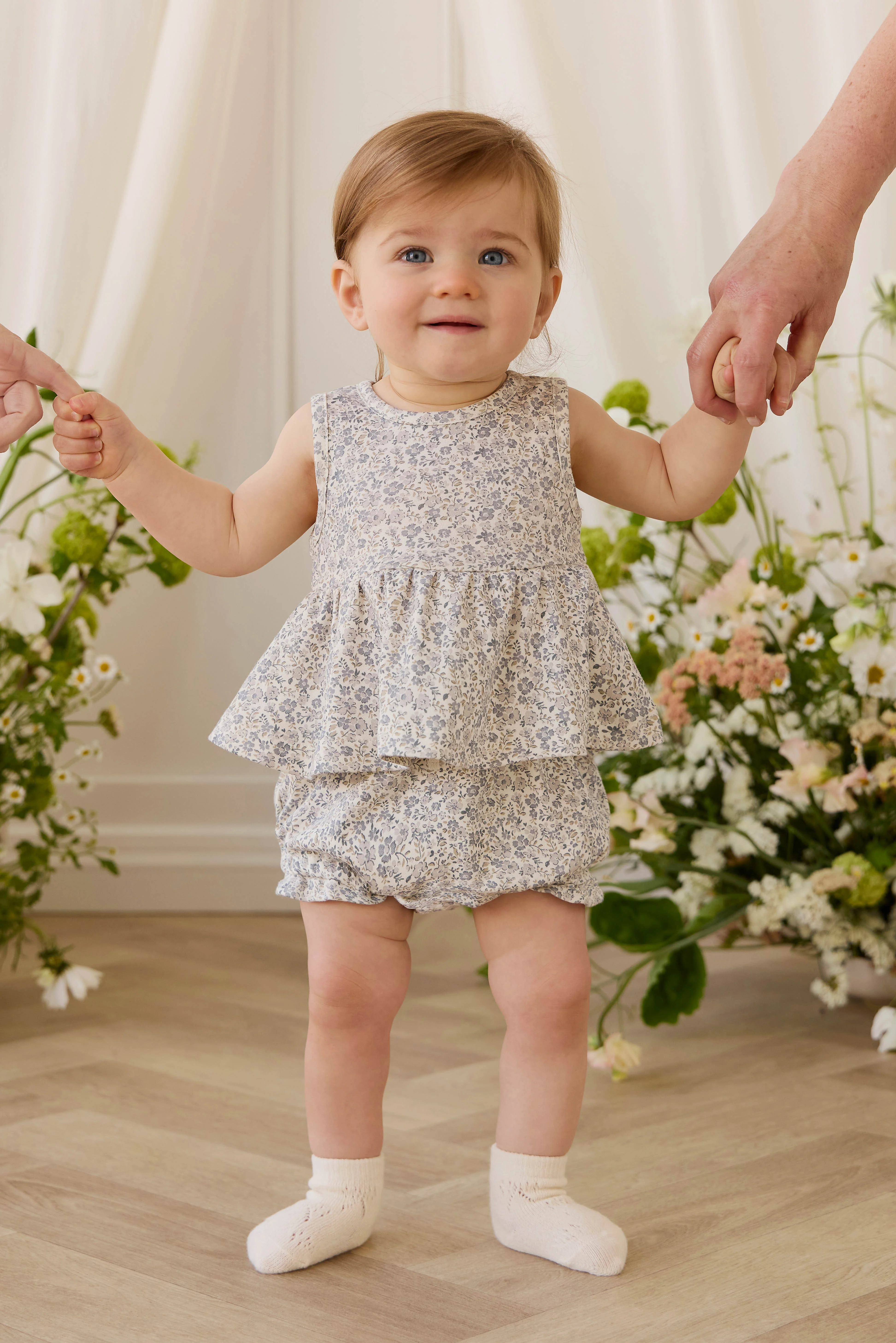 Organic Cotton Frill Bloomer - Tully Grey