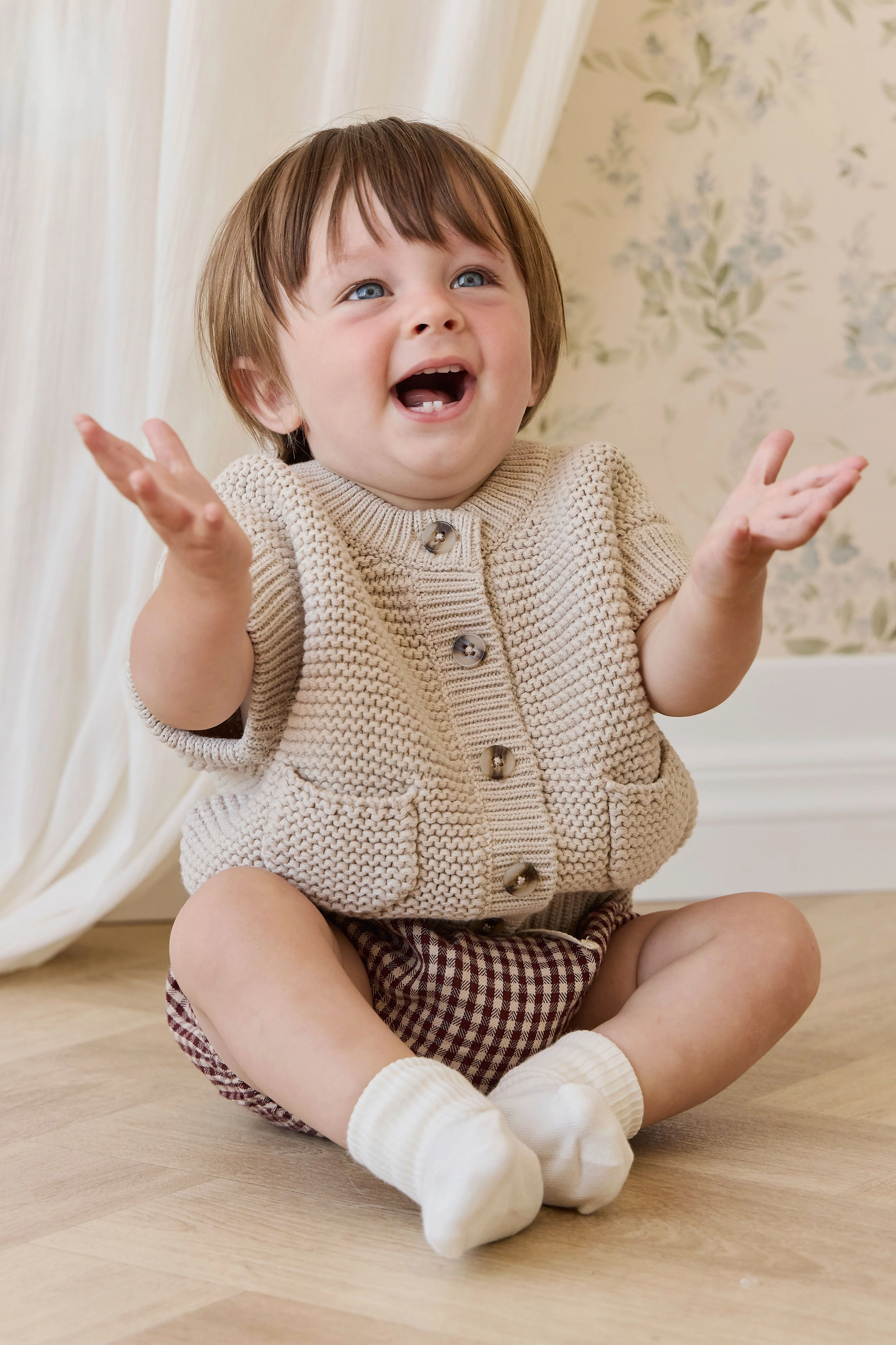 Organic Cotton Gabriel Bloomer-Cinnamon Gingham