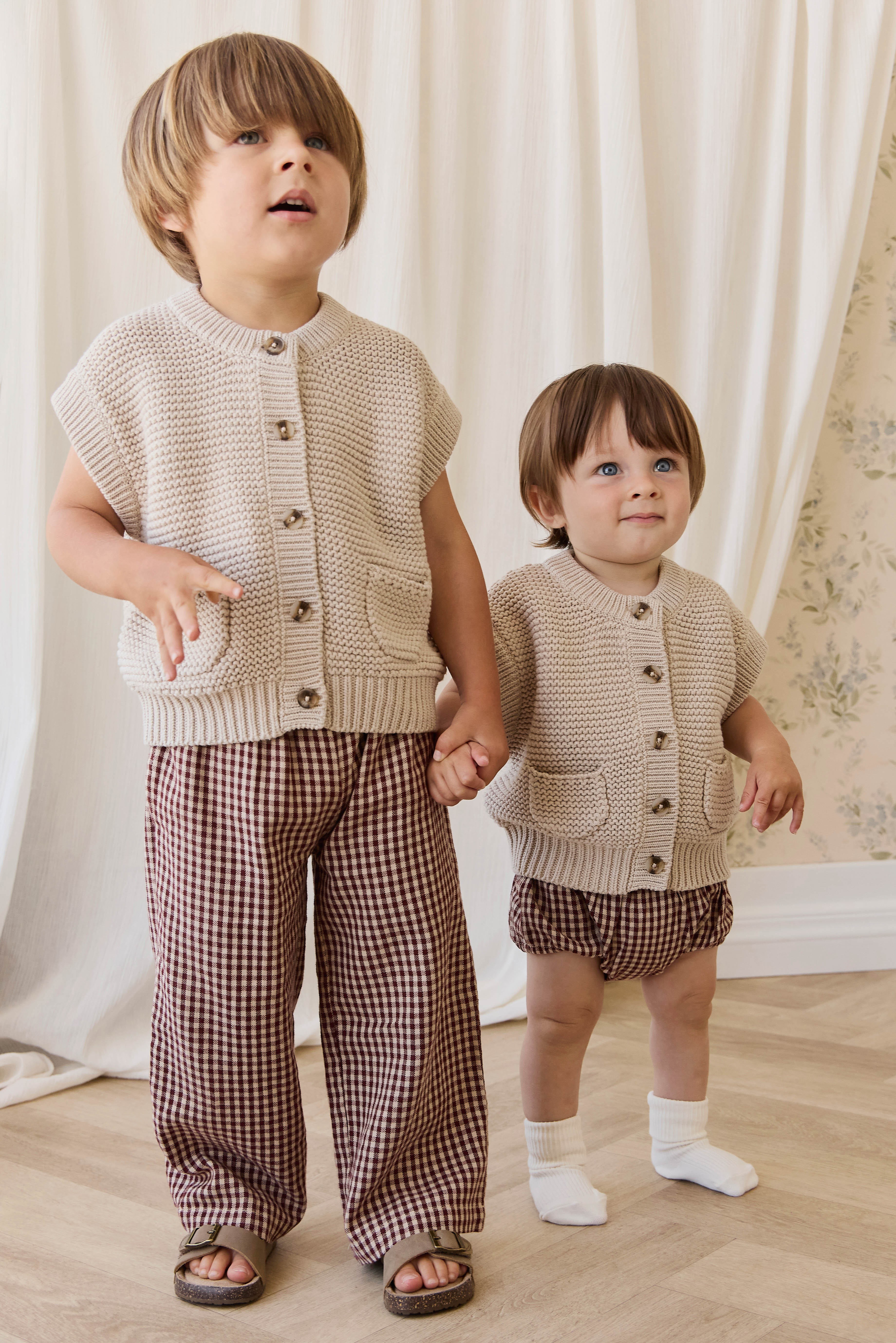 Organic Cotton Gabriel Bloomer-Cinnamon Gingham - Image 3