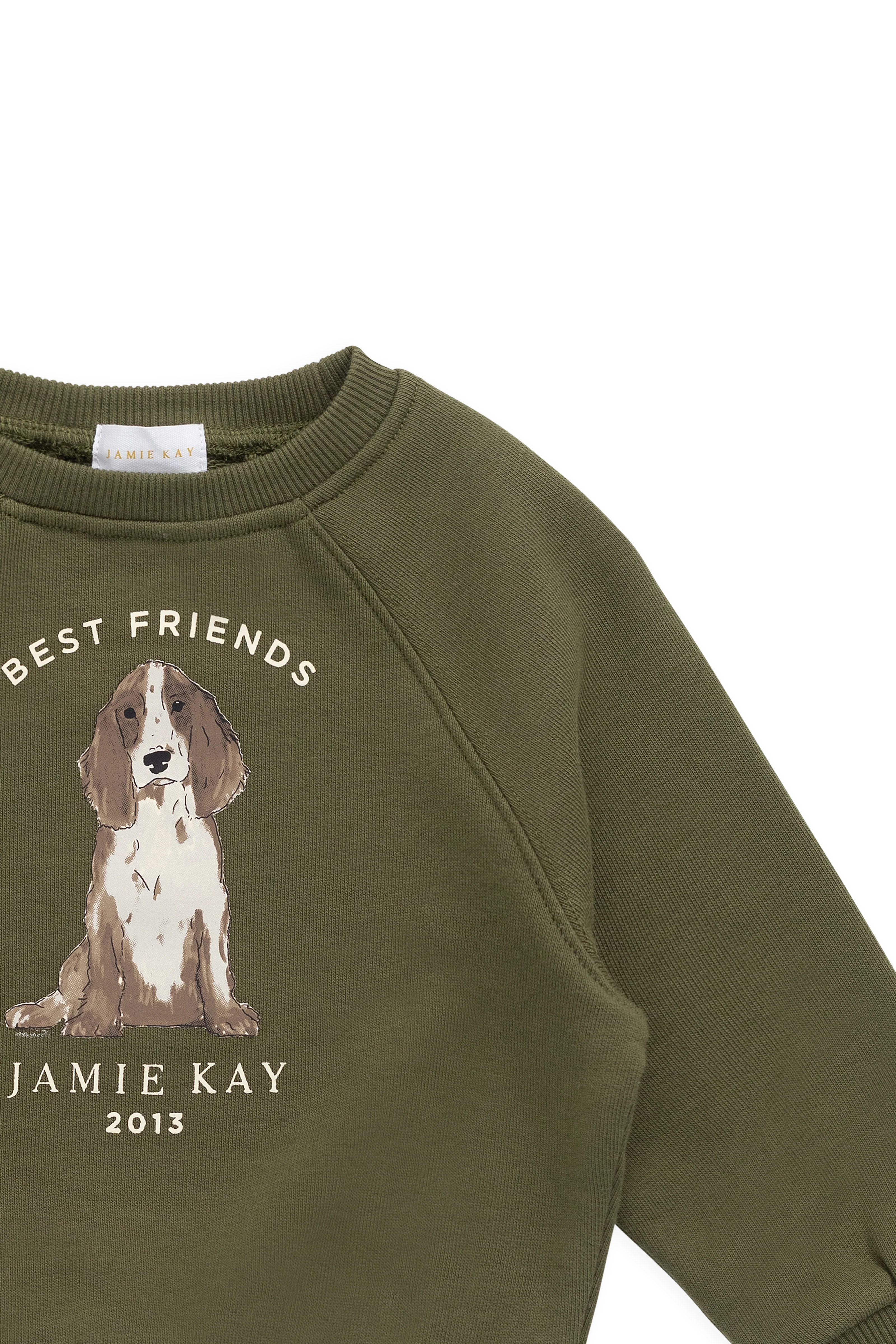 Organic Cotton Hayes Sweatshirt - Sicilian Olive Best Friends - Image 10
