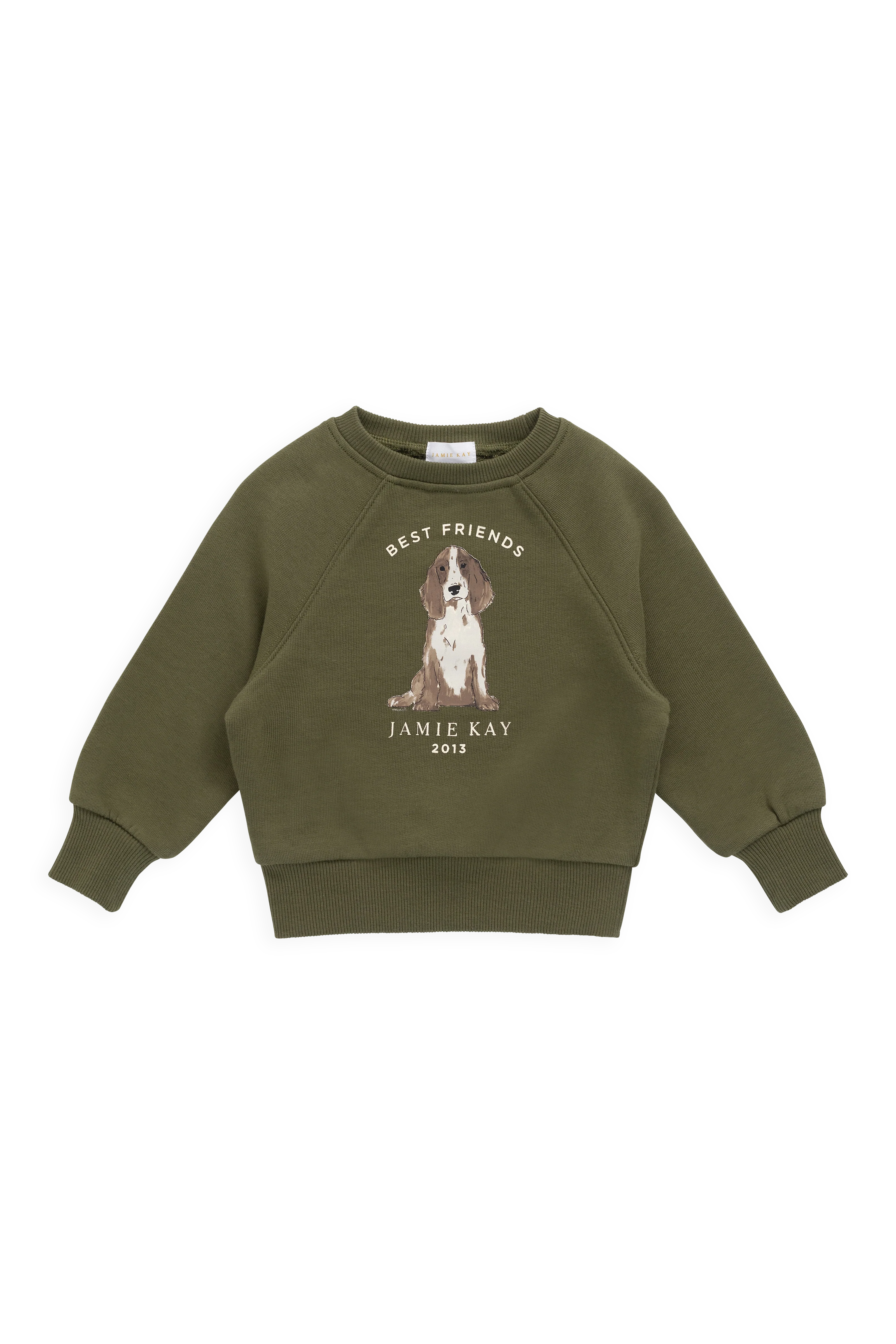 Organic Cotton Hayes Sweatshirt - Sicilian Olive Best Friends - Image 2