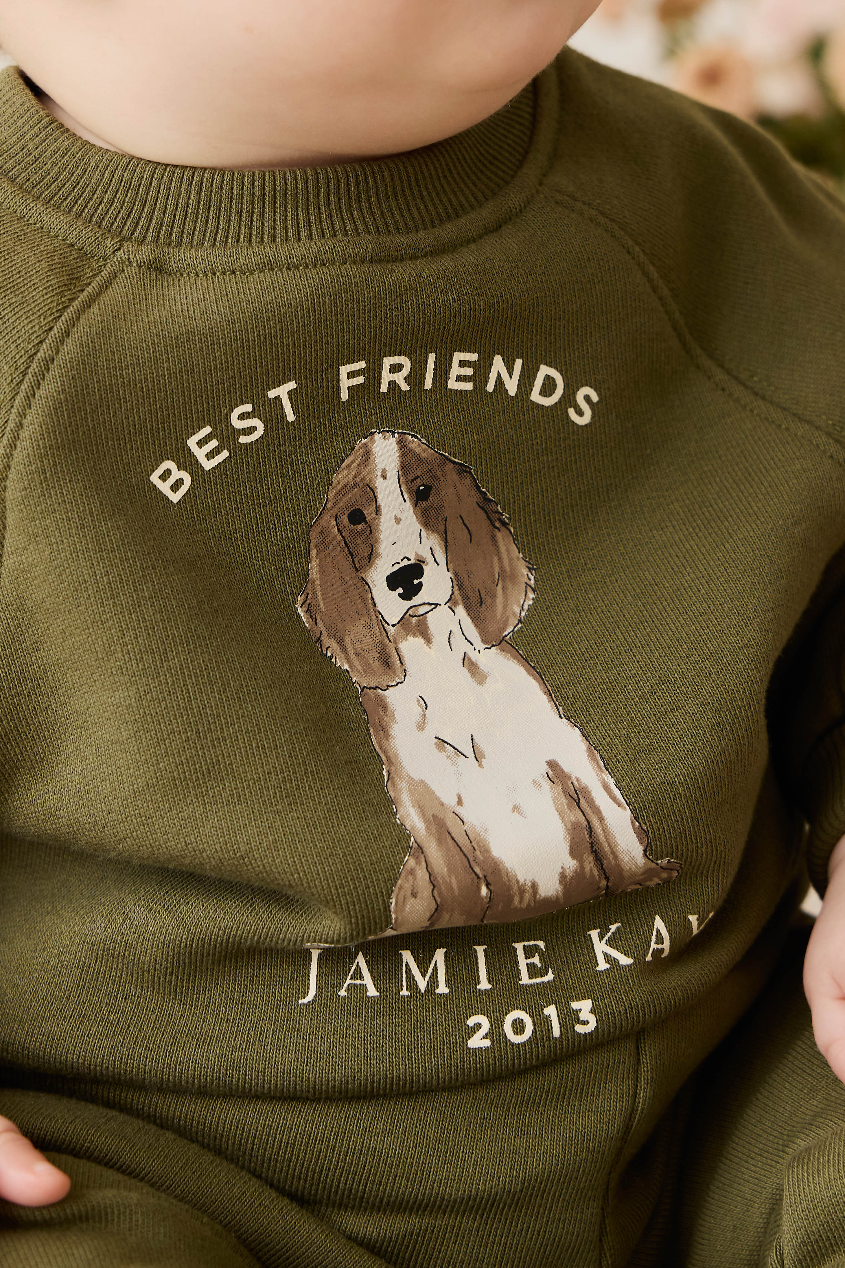 Organic Cotton Hayes Sweatshirt - Sicilian Olive Best Friends - Image 3