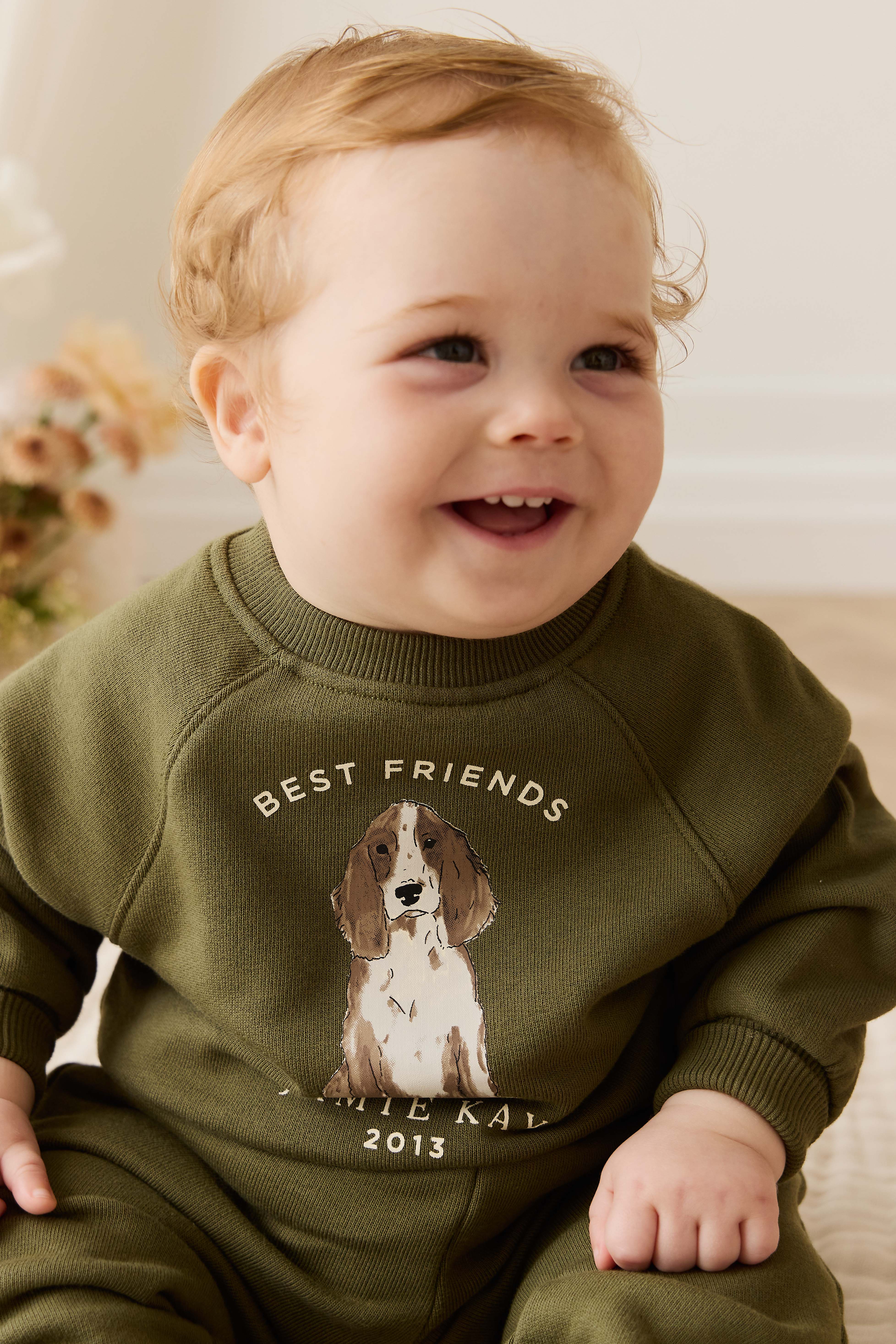 Organic Cotton Hayes Sweatshirt - Sicilian Olive Best Friends - Image 7