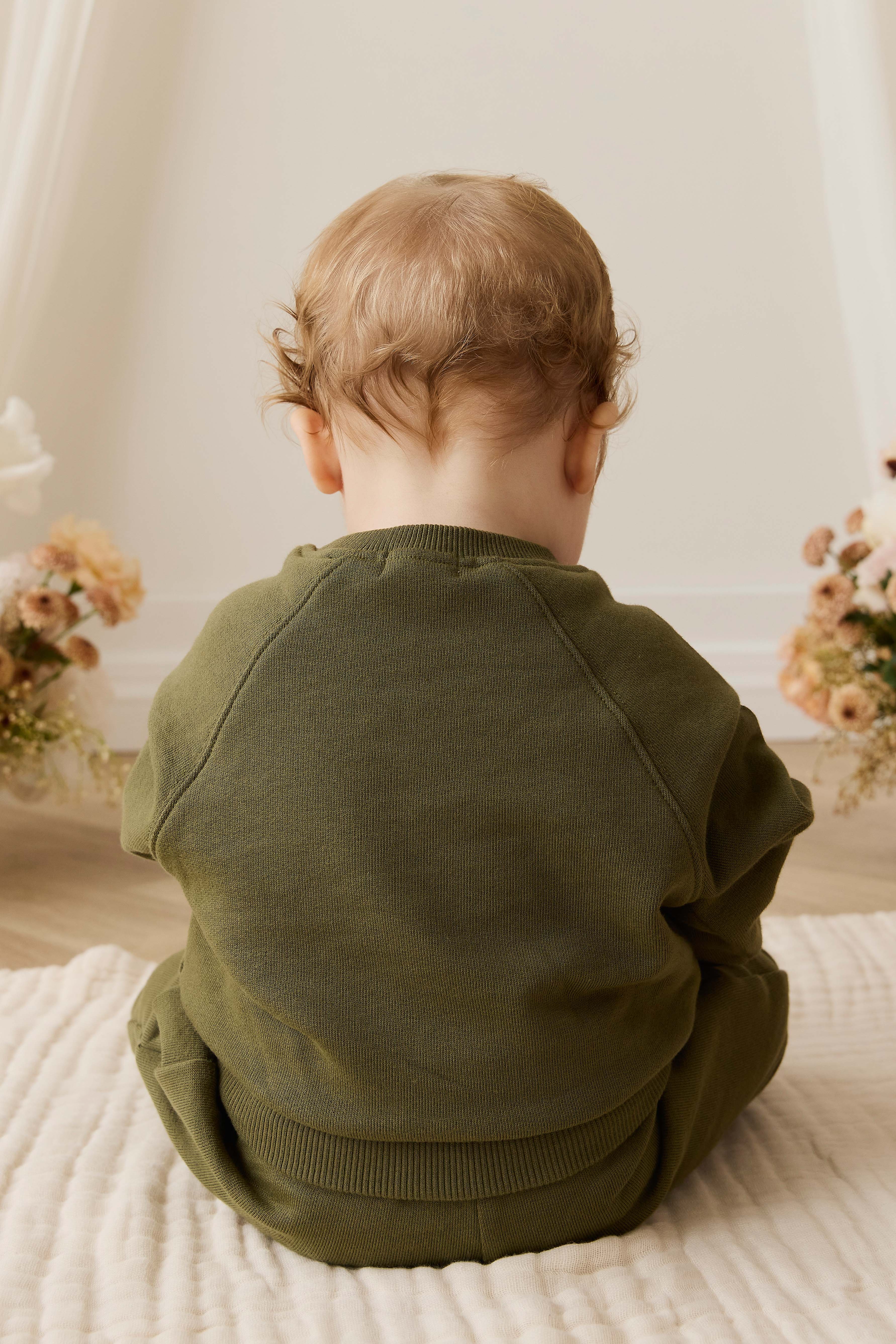 Organic Cotton Hayes Sweatshirt - Sicilian Olive Best Friends - Image 9