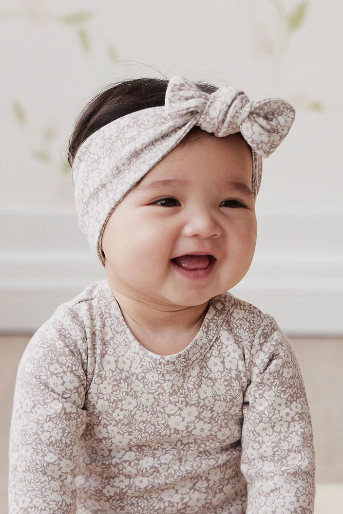 Organic Cotton Headband - Greta Floral Bark - Image 2