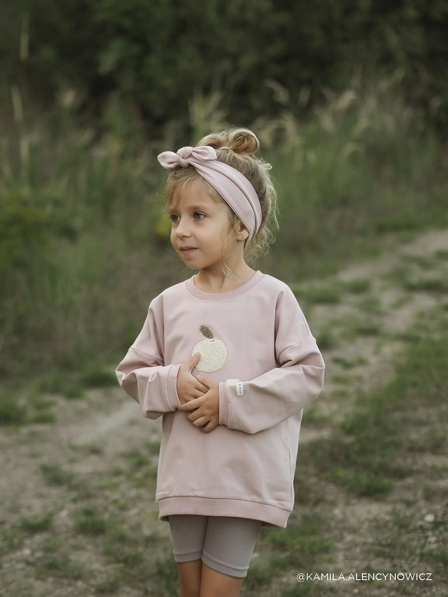 Organic Cotton Headband - Powder Pink - Image 3