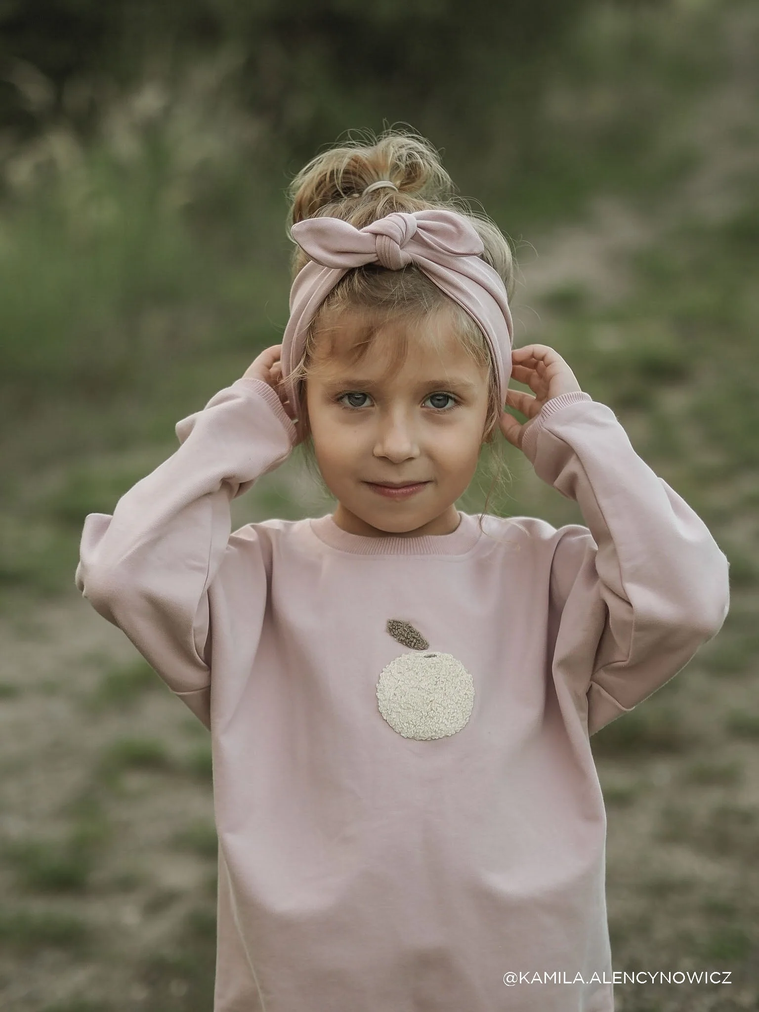 Organic Cotton Headband - Powder Pink - Image 4