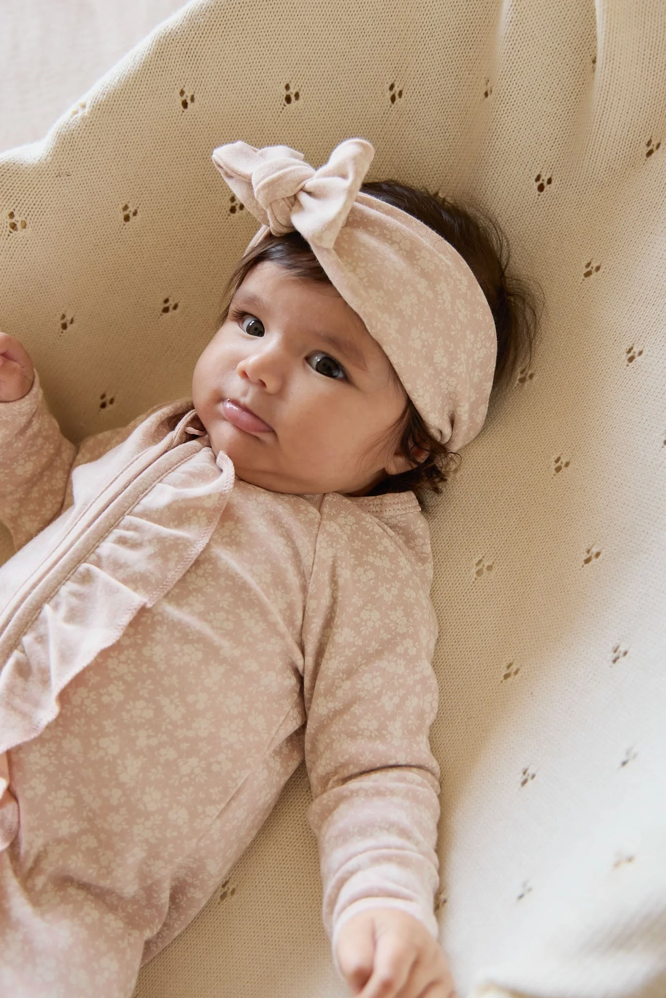 Organic Cotton Headband - Rosalie Field Rose - Image 4