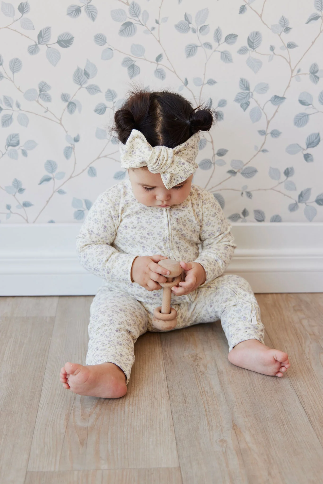 Organic Cotton Headband - Rosalie Fields Raindrops - Image 4