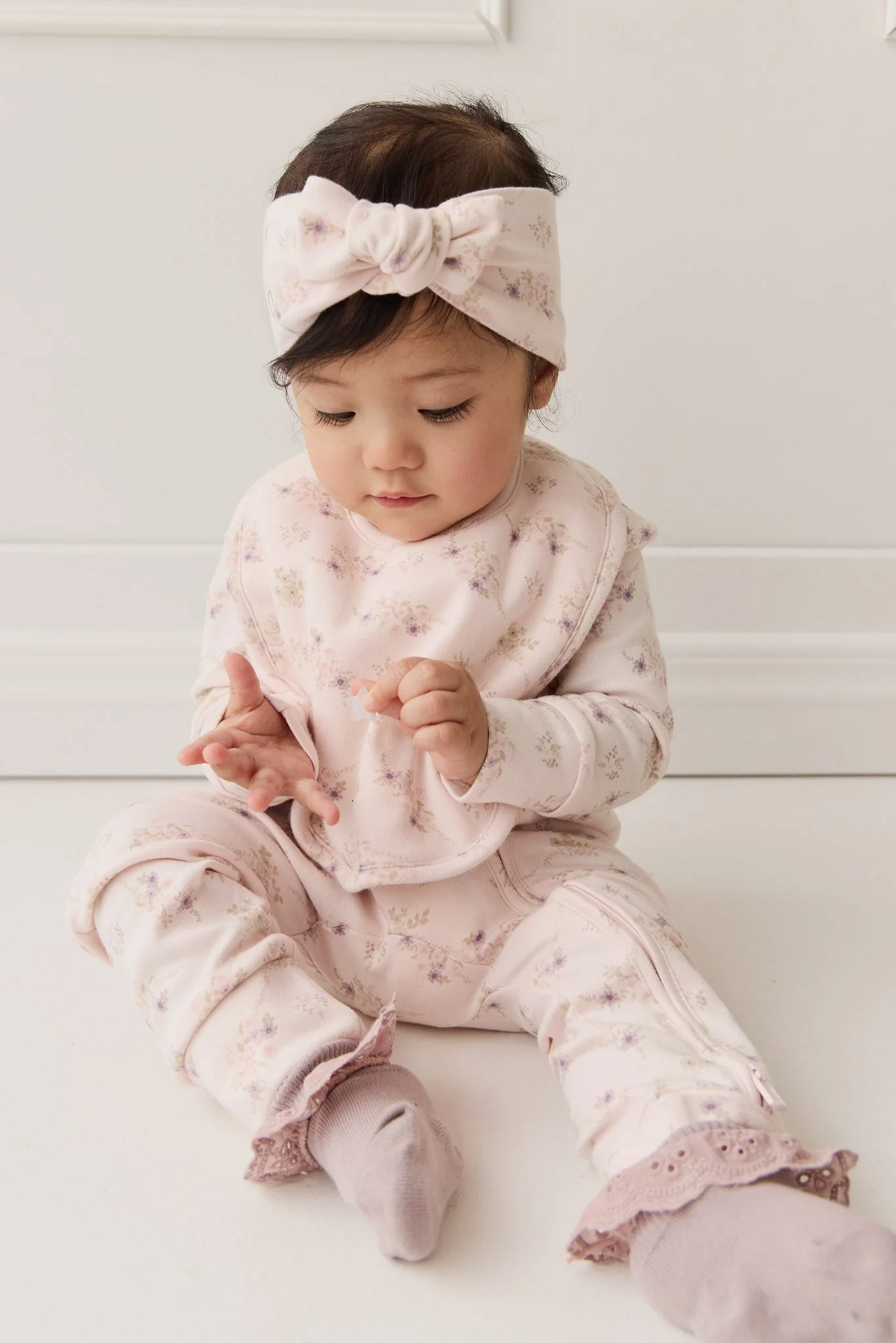 Organic Cotton Headband - Sweet Pea Floral - Image 2