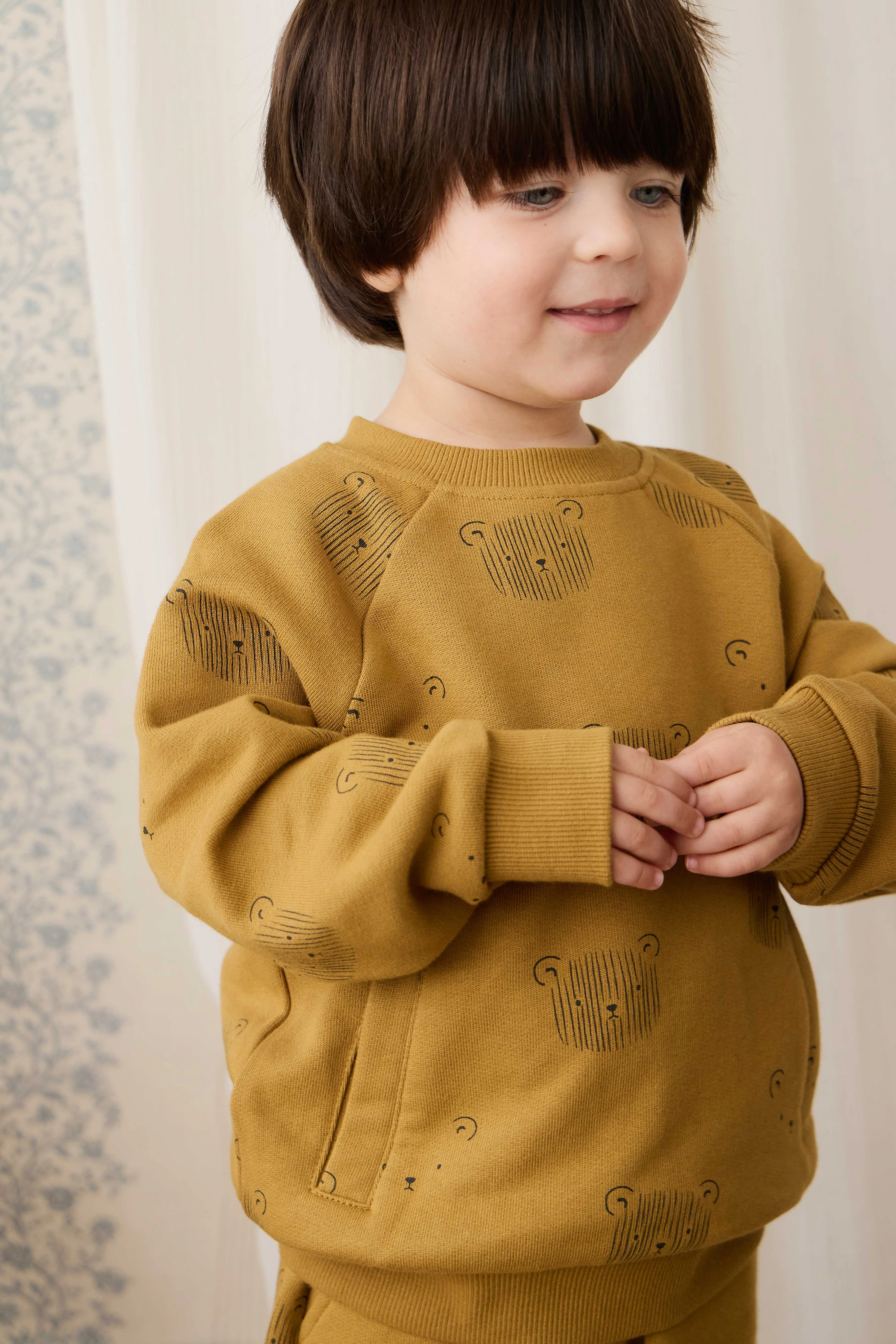 Organic Cotton Henry Sweatshirt - Buckwheat Teddy Face - Image 5