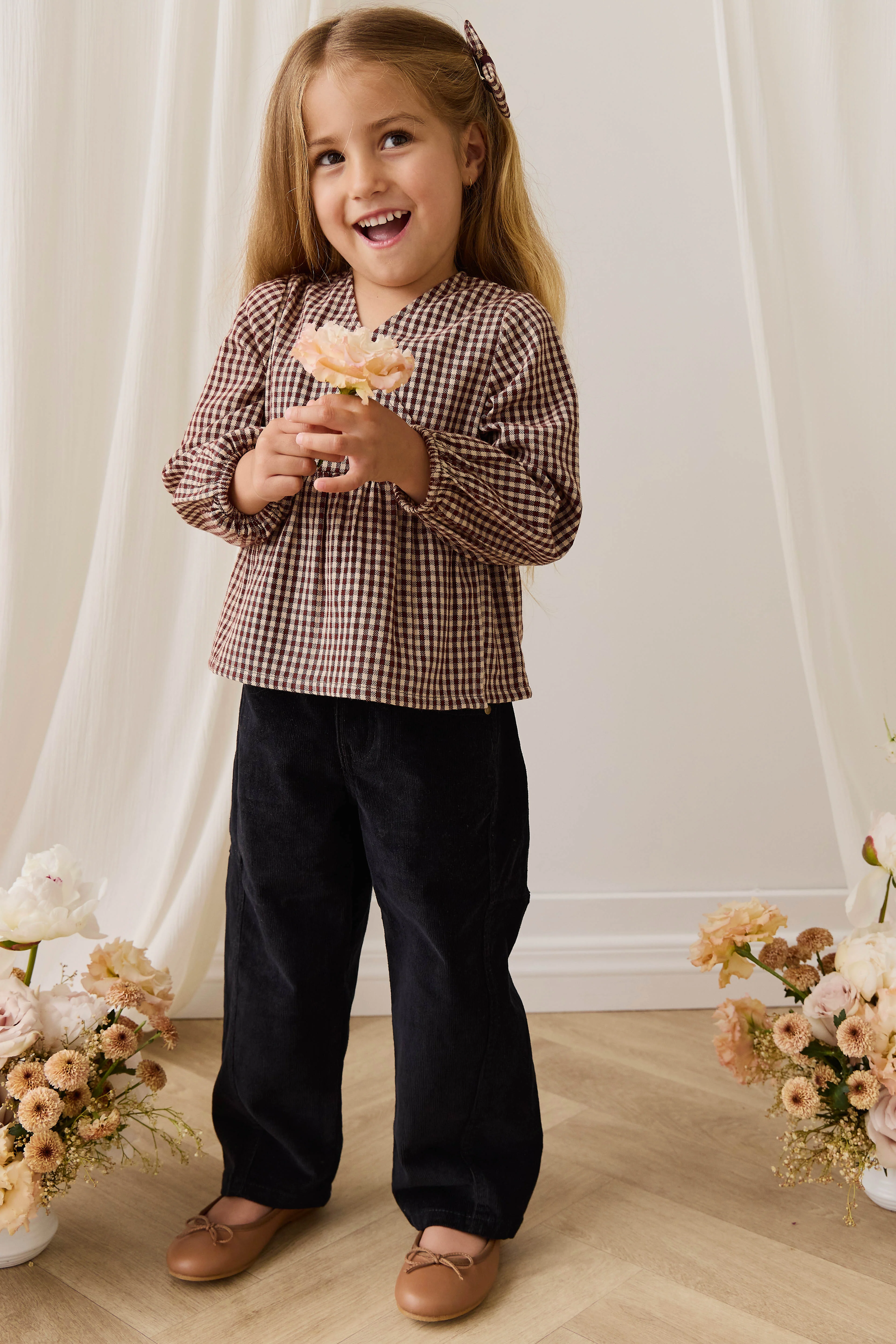 Organic Cotton Imani Blouse - Cinnamon Gingham - Image 3