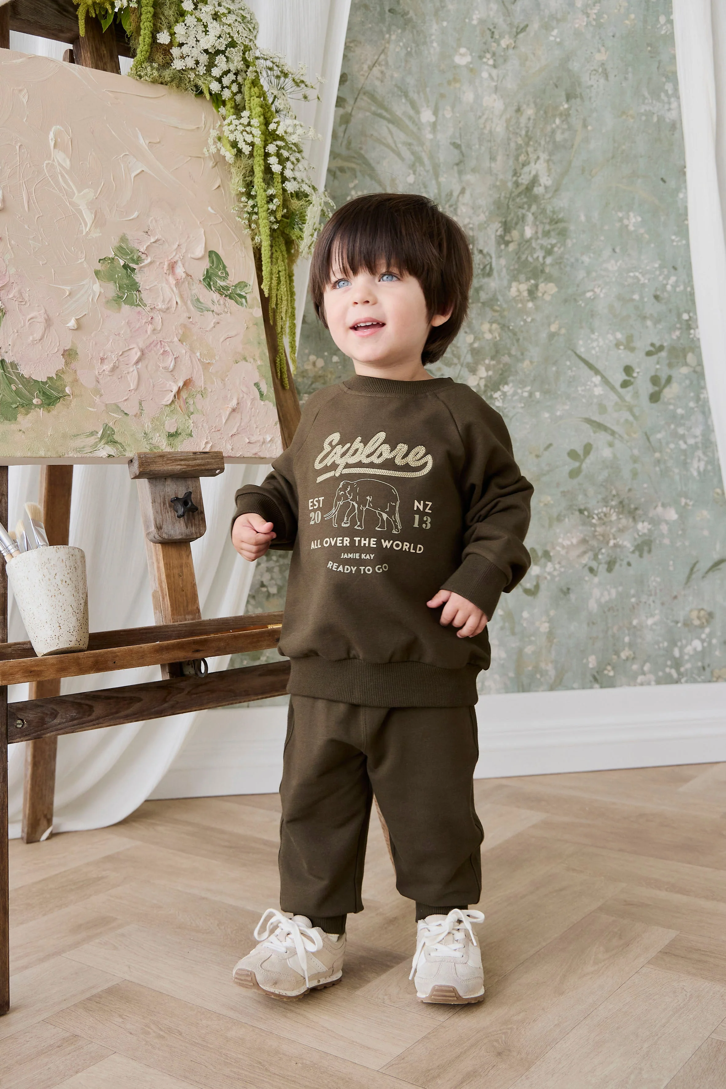 Organic Cotton Jalen Track Pant - Deep Olive - Image 3