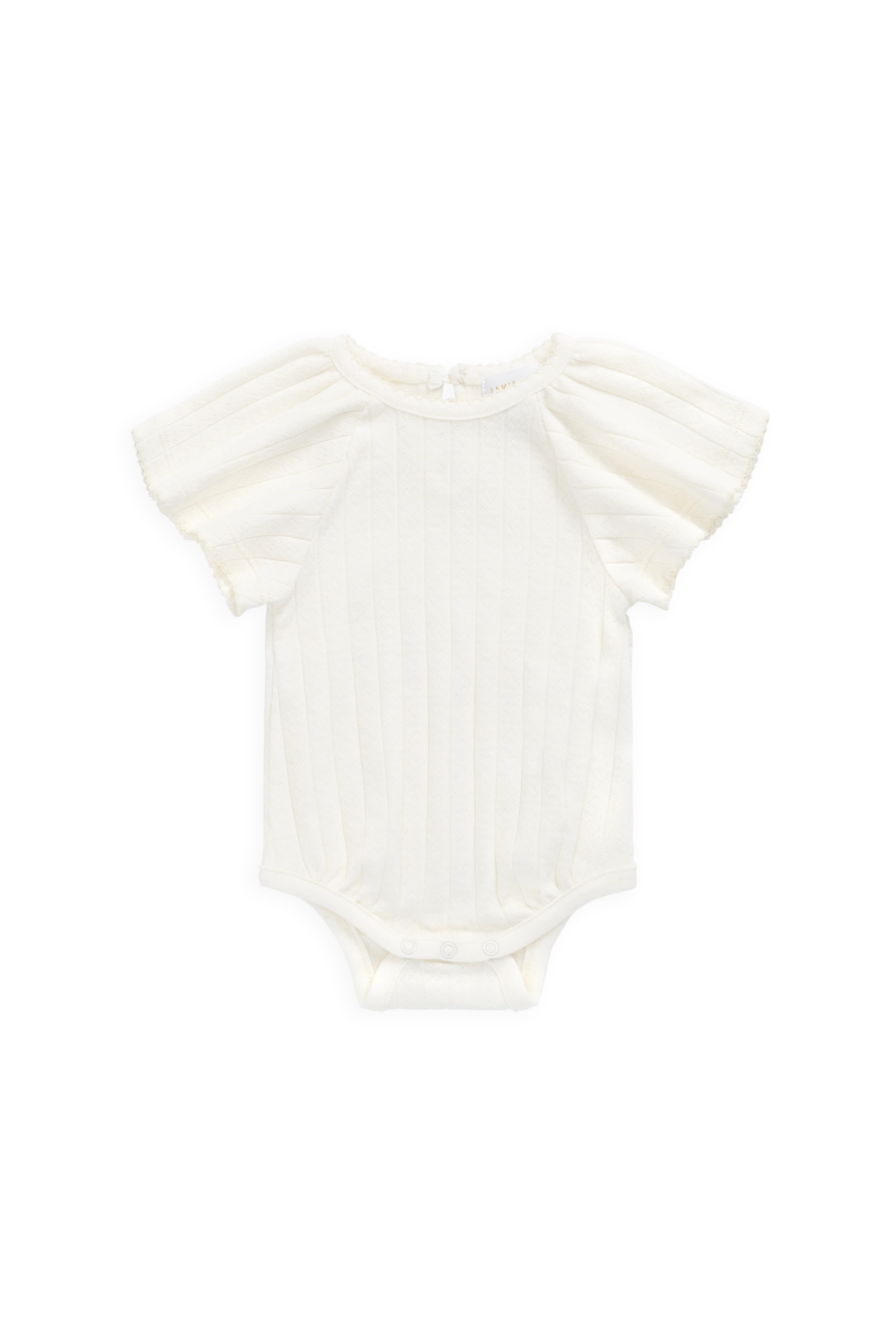 Organic Cotton Josephine Playsuit - Sweet Heart Pointelle Parchment - Image 2