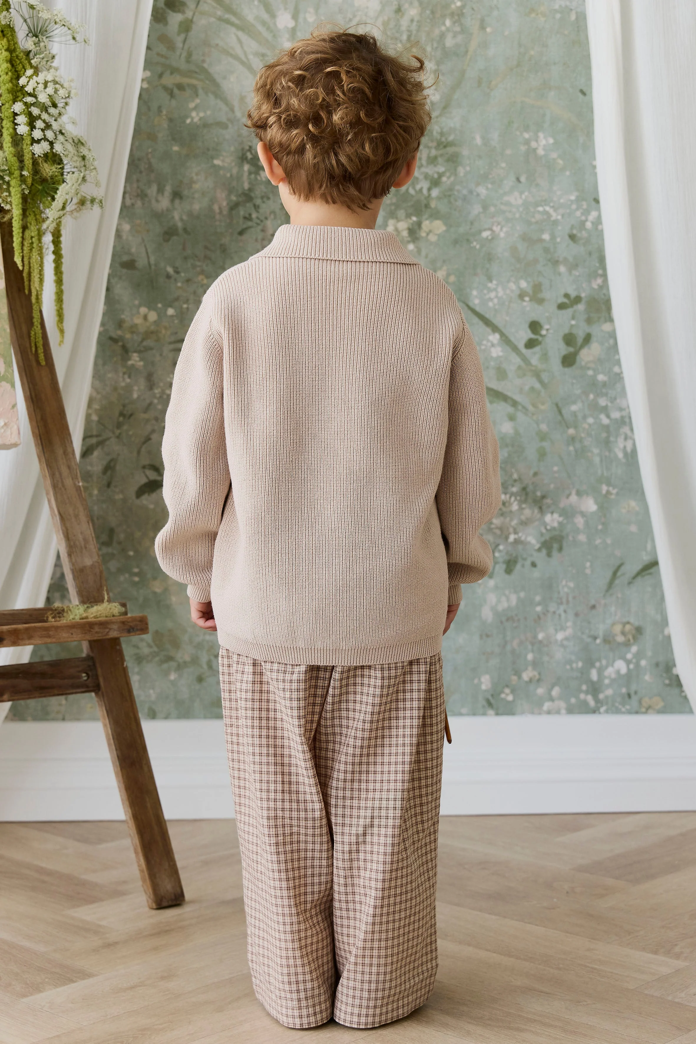 Organic Cotton Kenji Pant - Cabin Check Cocoa - Image 6