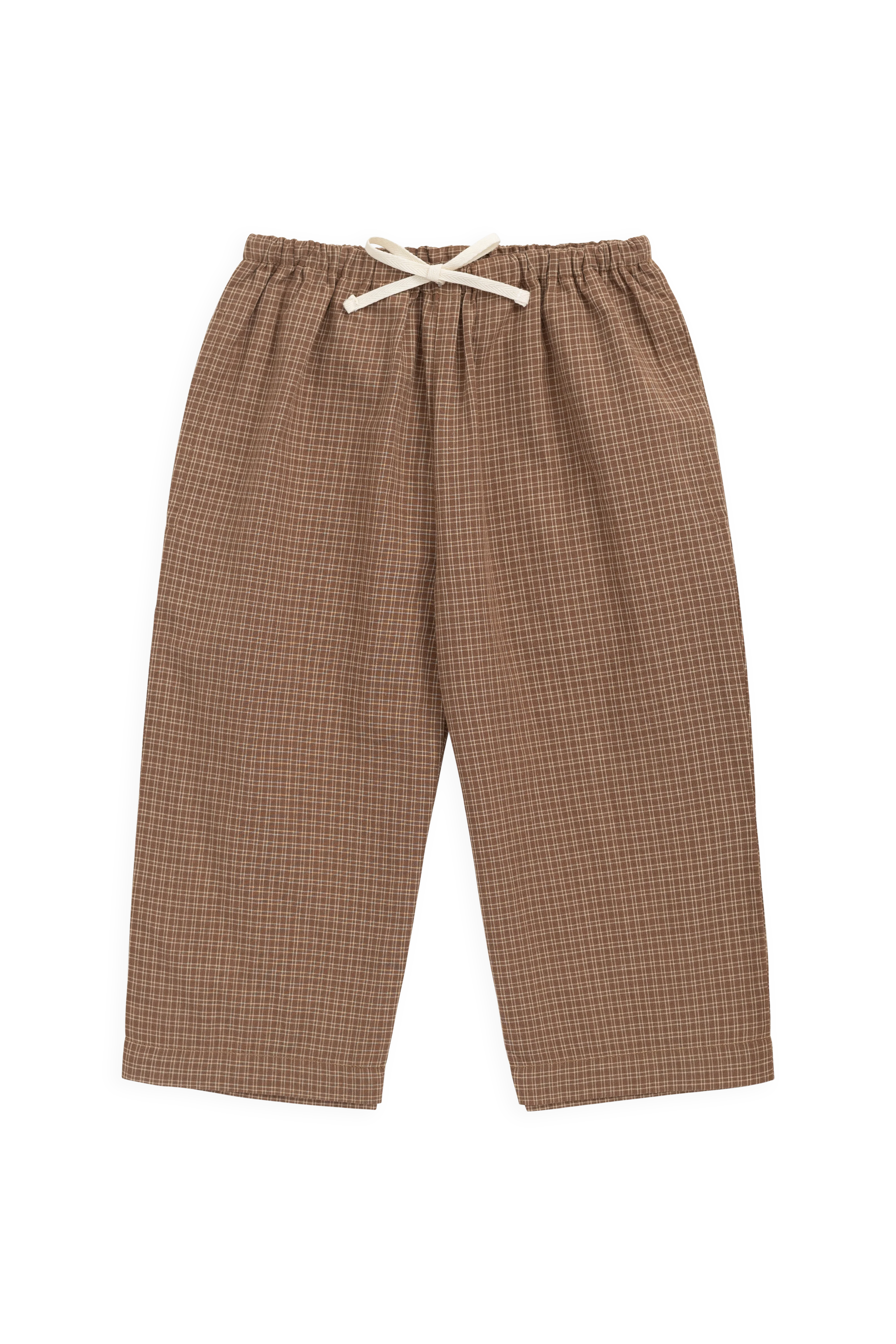 Organic Cotton Kenji Pant - Double Windowpane Check Oud/Hay - Image 2