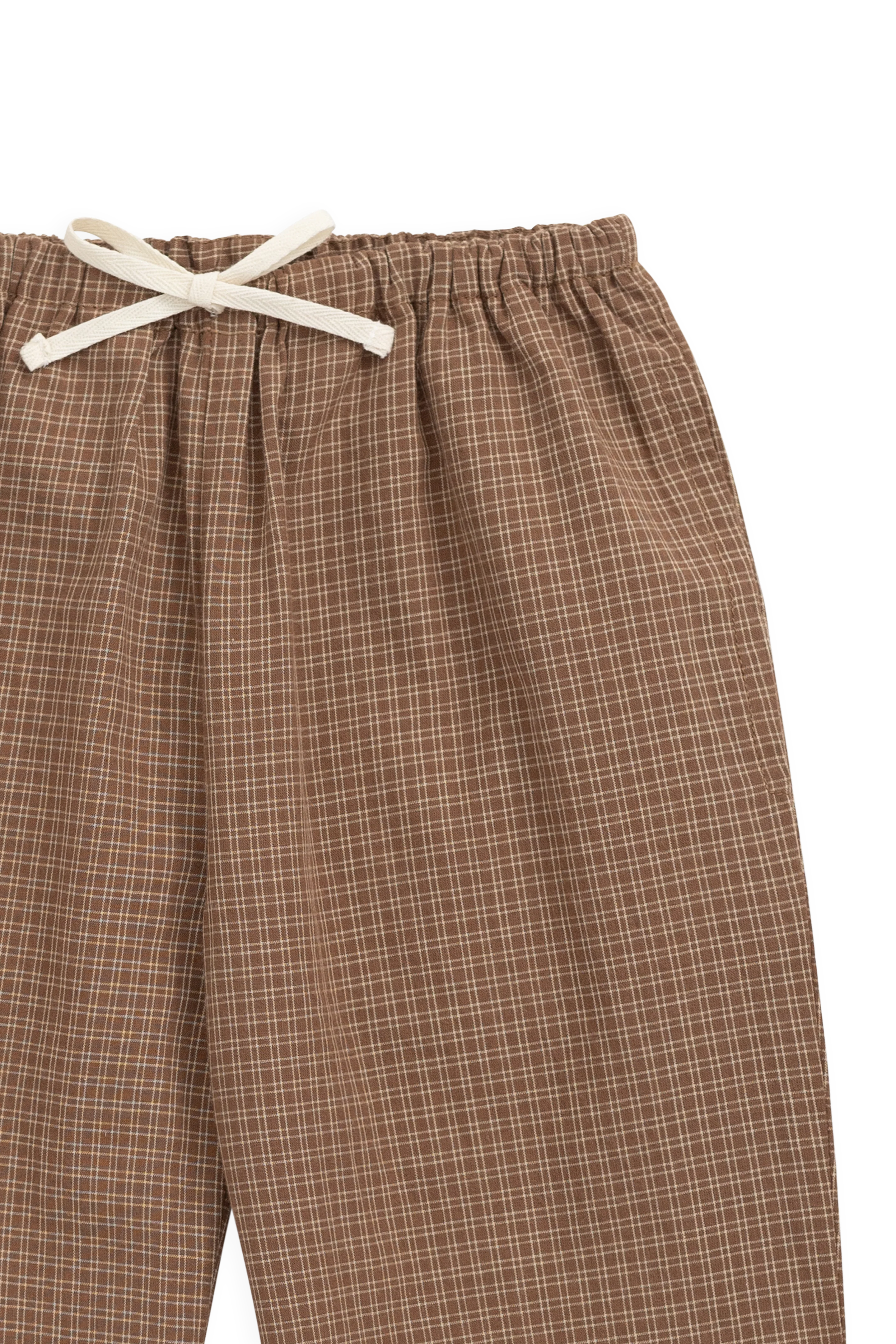 Organic Cotton Kenji Pant - Double Windowpane Check Oud/Hay - Image 7