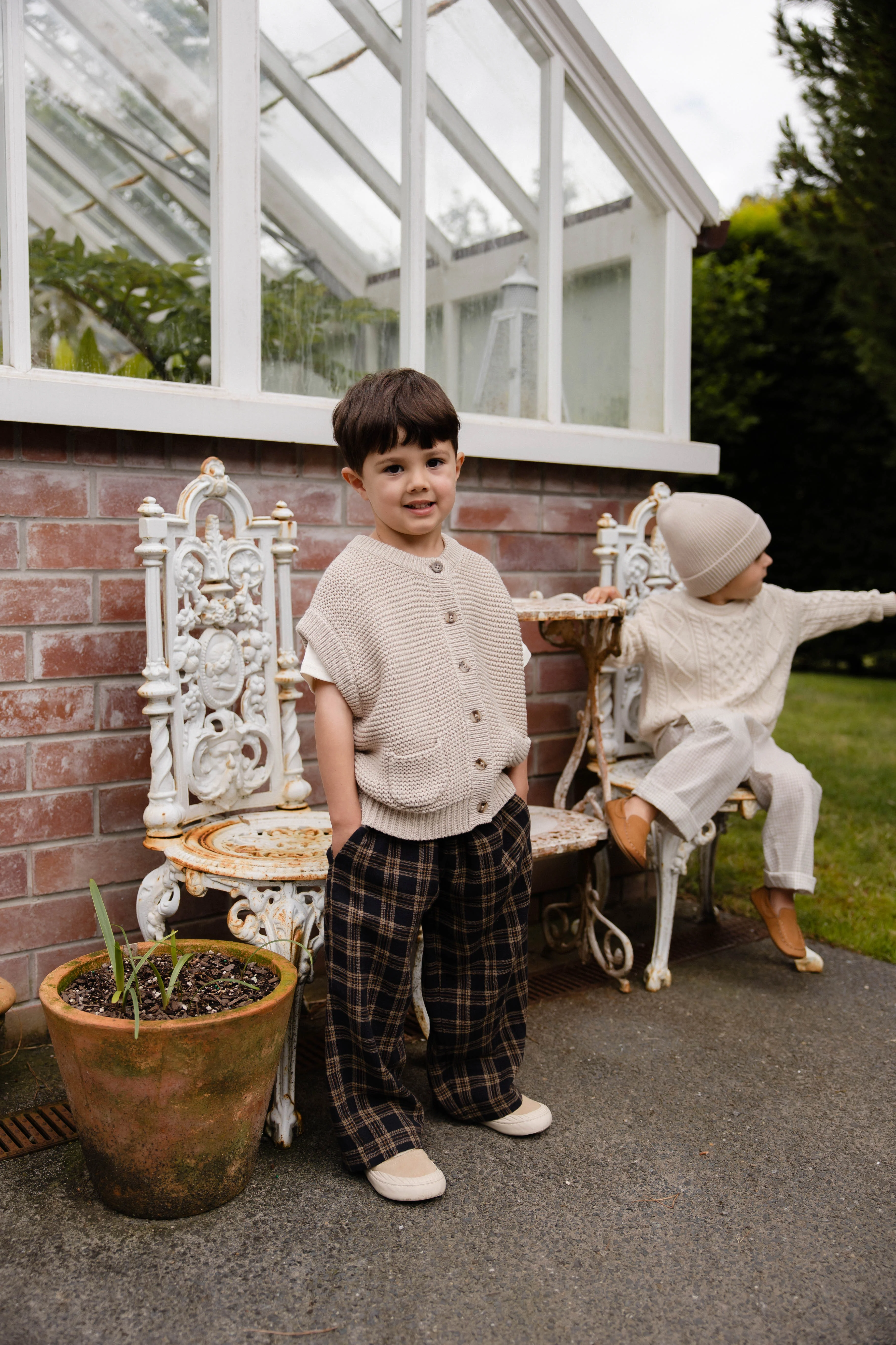 Organic Cotton Kenji Pant-Woodland Check - Image 3