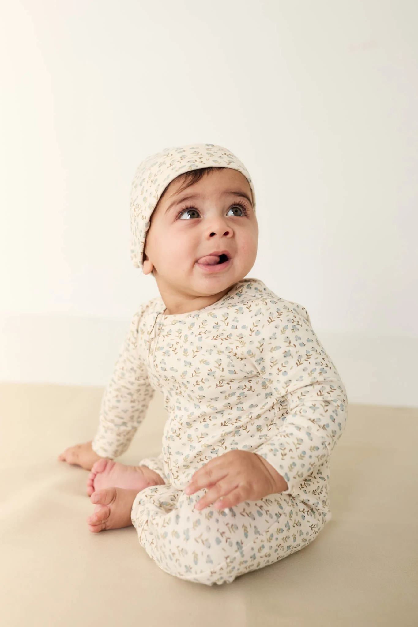 Organic Cotton Knot Beanie - Blueberry Ditsy - Image 7