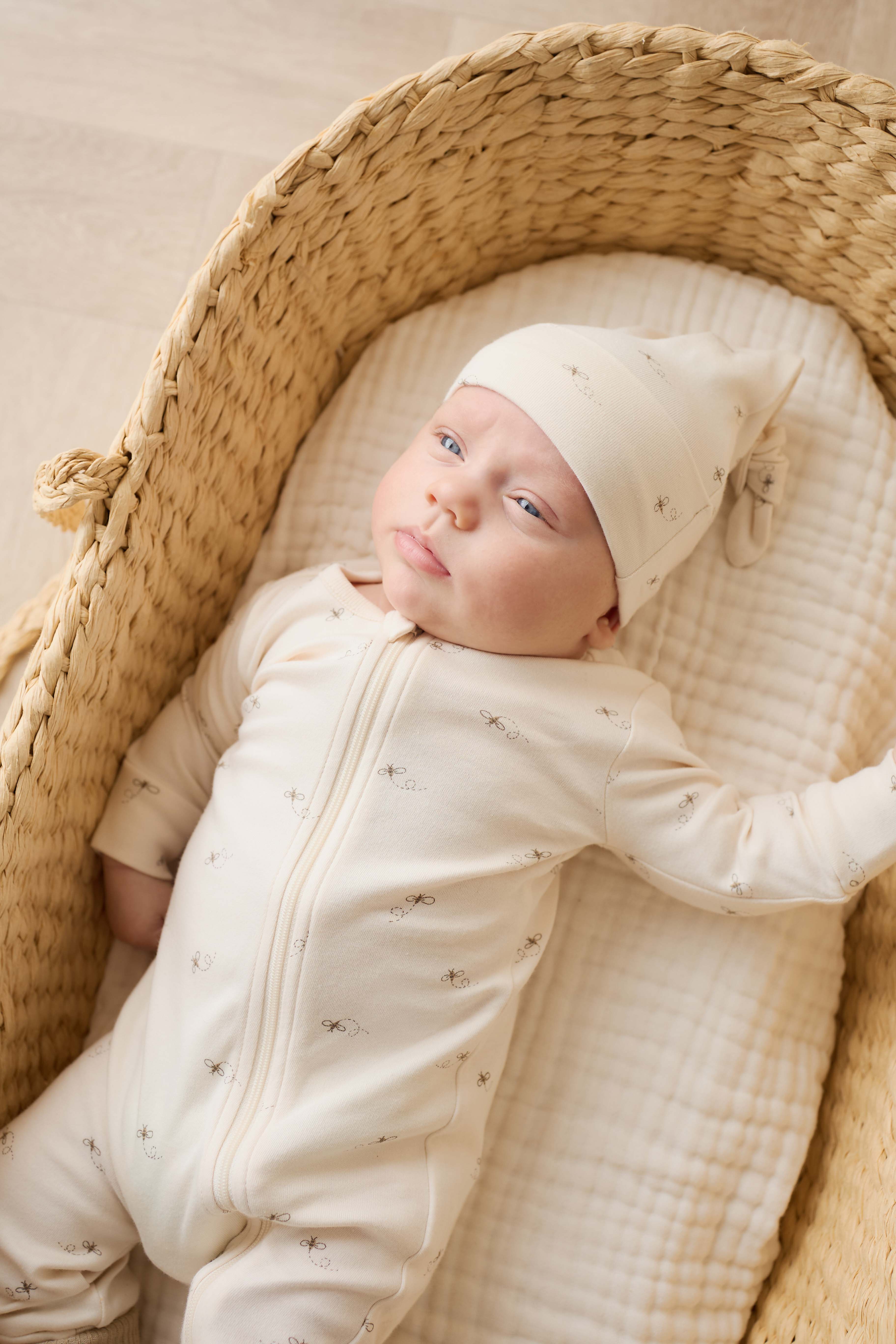 Organic Cotton Knot Beanie - Bumblebees