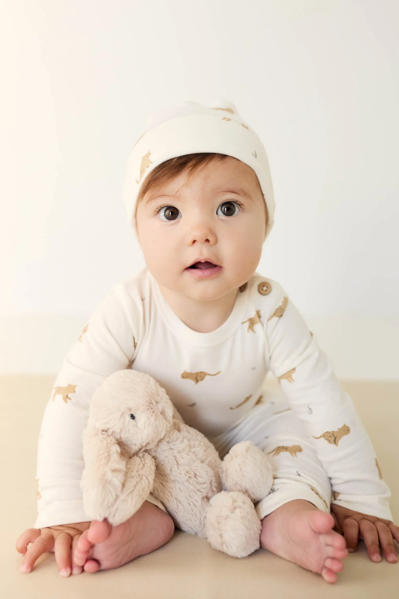 Organic Cotton Knot Beanie - Lenny Leopard Cloud - Image 8