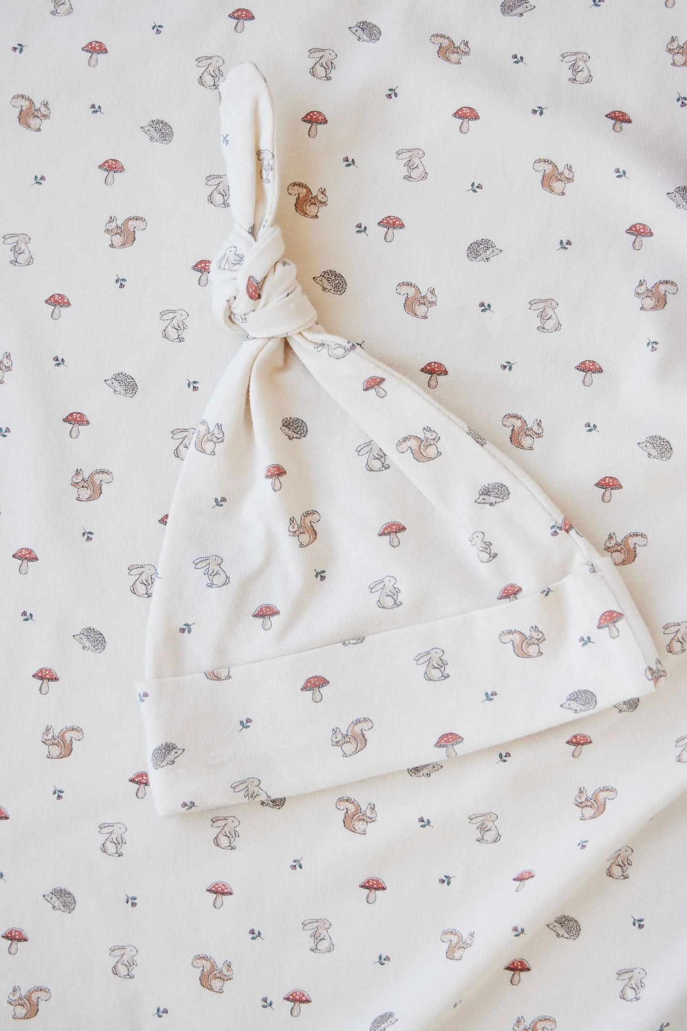 Organic Cotton Knot Beanie - Woodland Friends - Image 3
