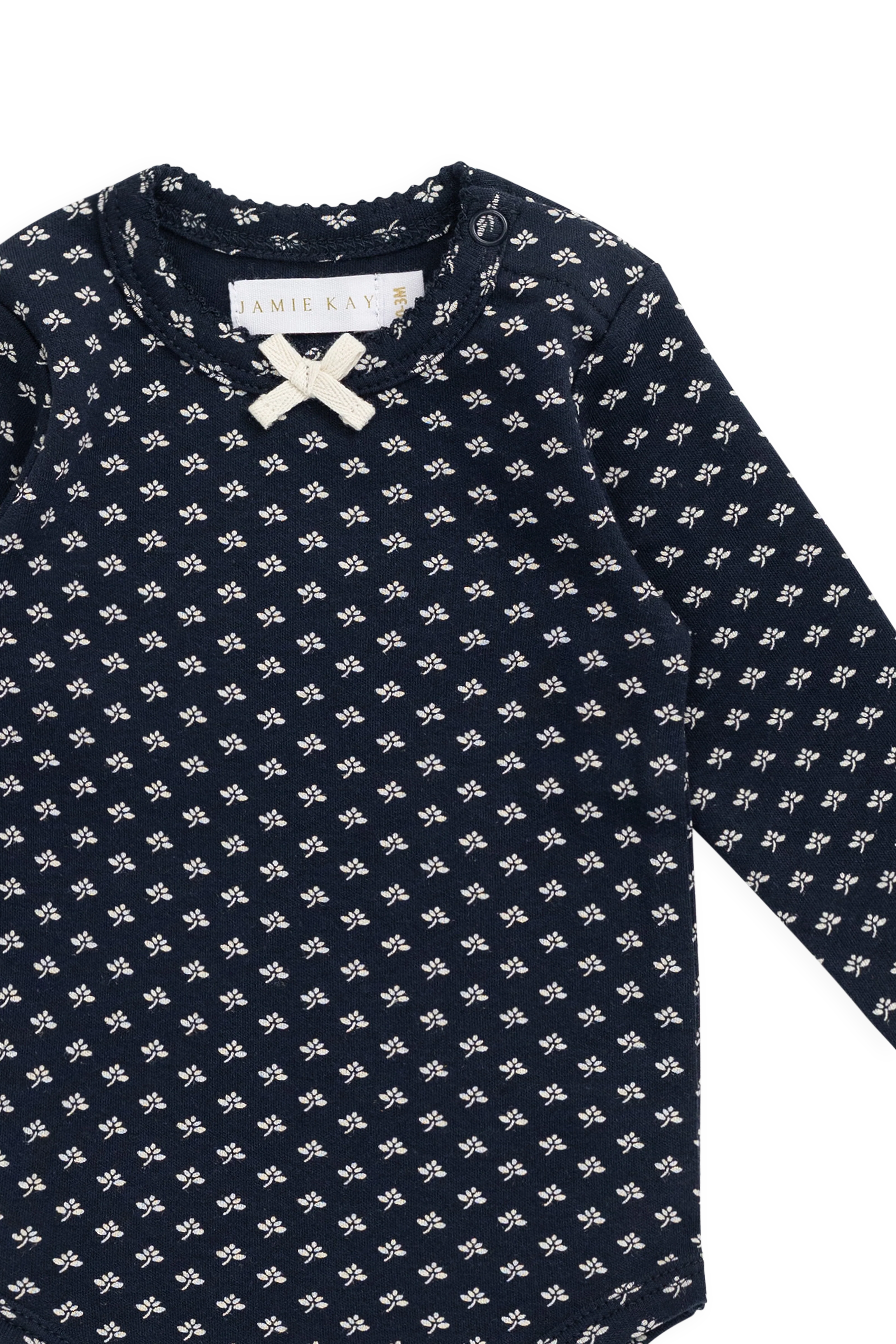 Organic Cotton Long Sleeve Bodysuit - Lisa Petite Indigo - Image 7