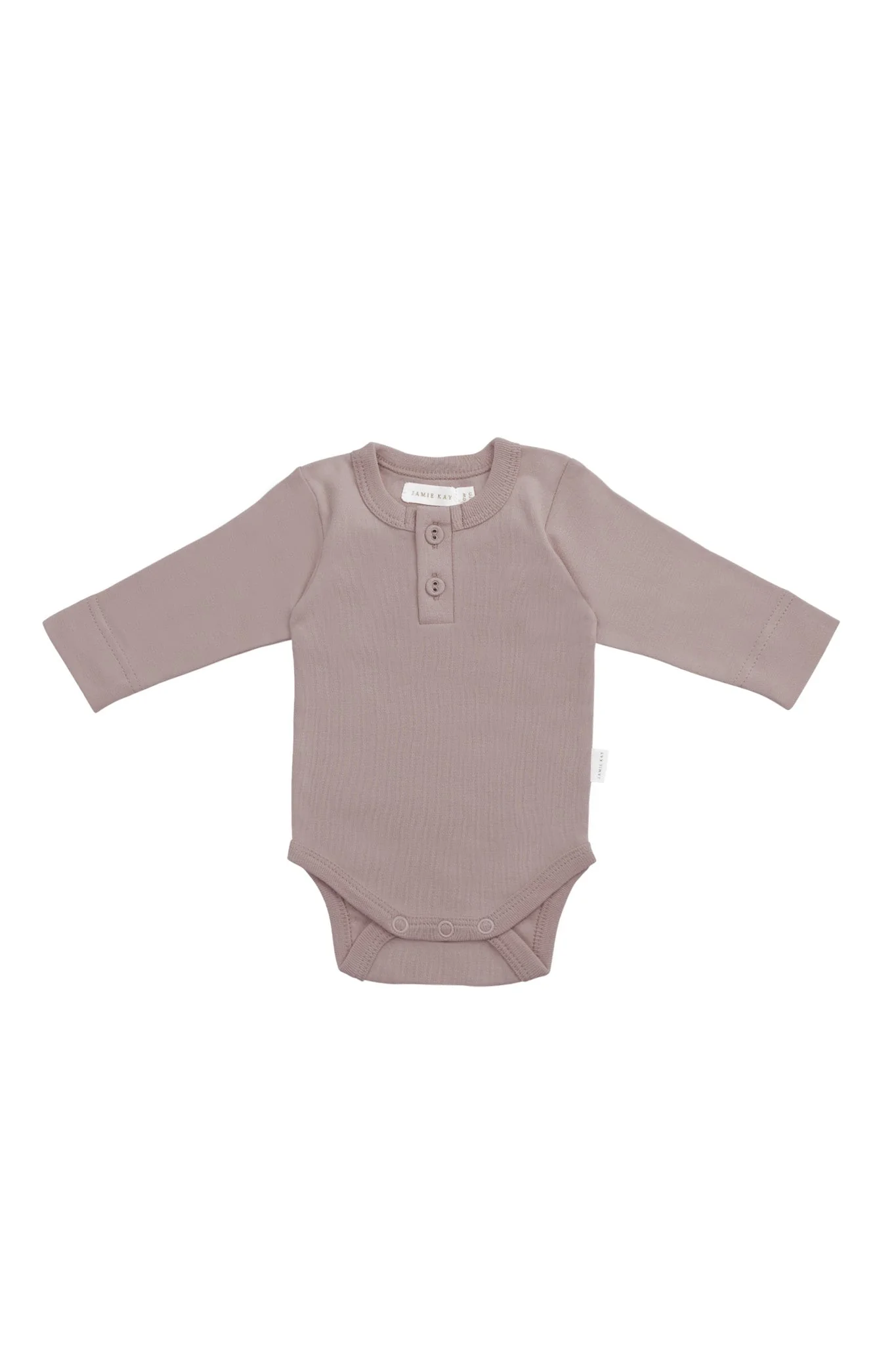 Organic Cotton Long Sleeve Bodysuit - Softest Mauve