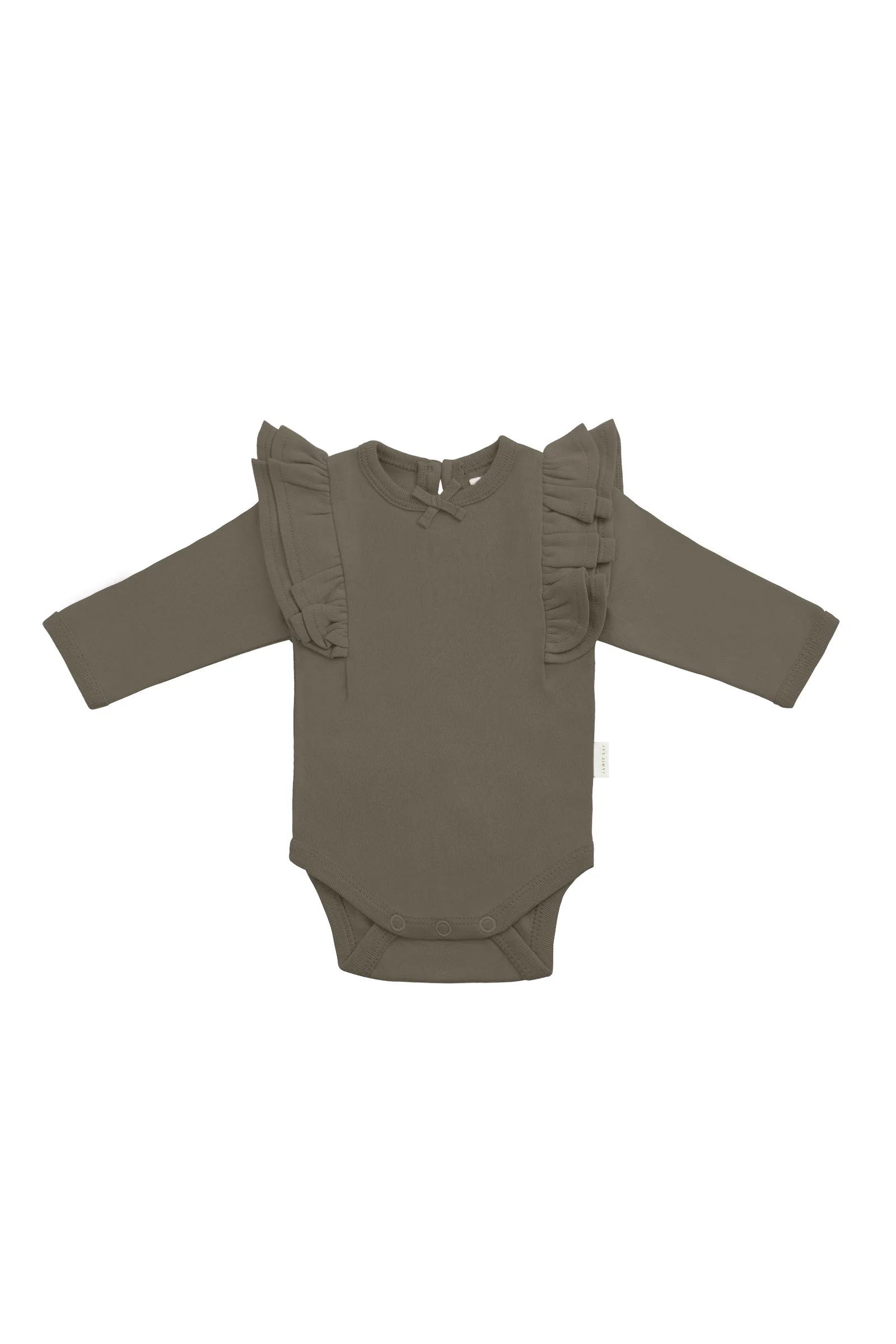 Organic Cotton Maddie Long Sleeve Bodysuit - Deep Olive