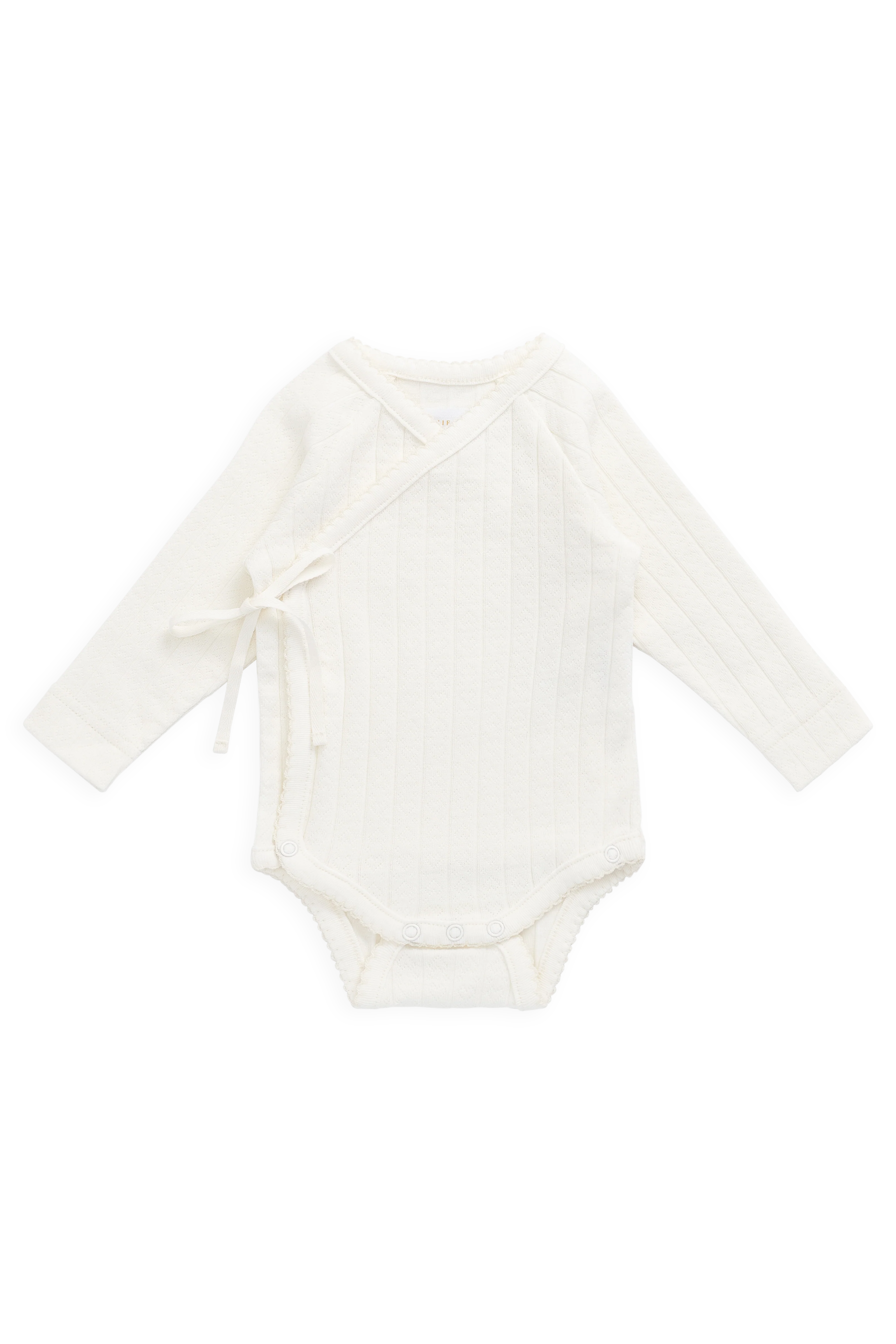 Organic Cotton Marina Bodysuit - Sweet Heart Pointelle Parchment - Image 2