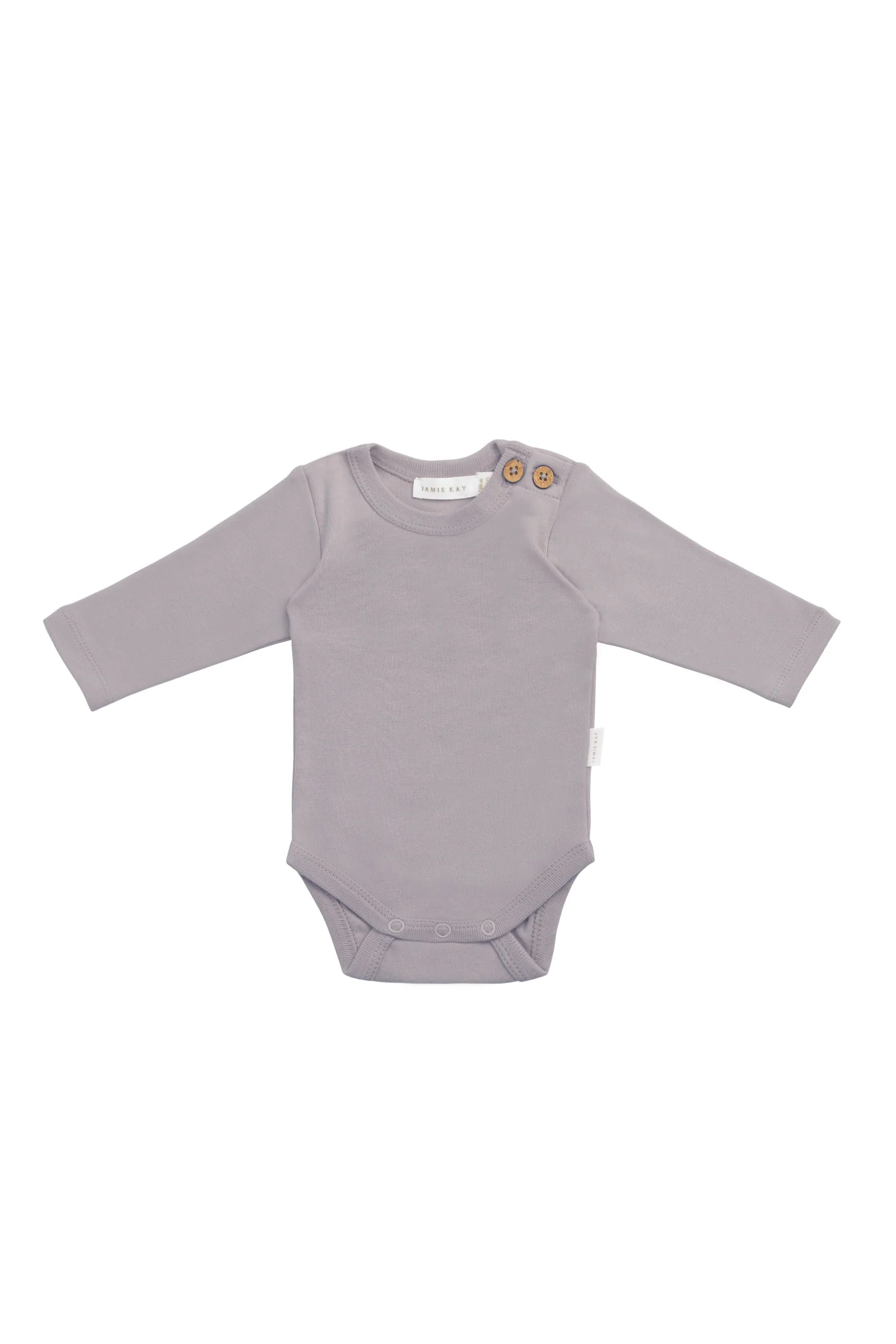 Organic Cotton Marlo Long Sleeve Bodysuit - Moon