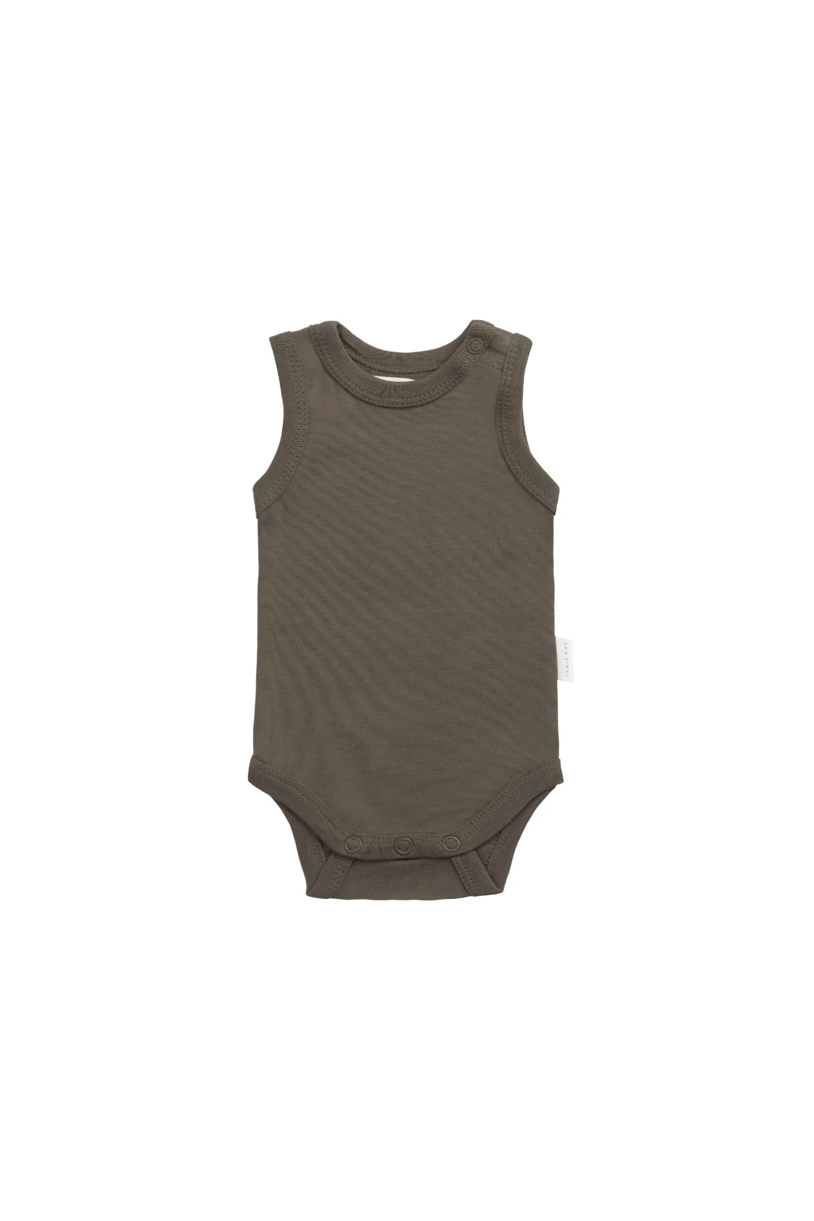 Organic Cotton Marlo Sleeveless Bodysuit - Deep Olive