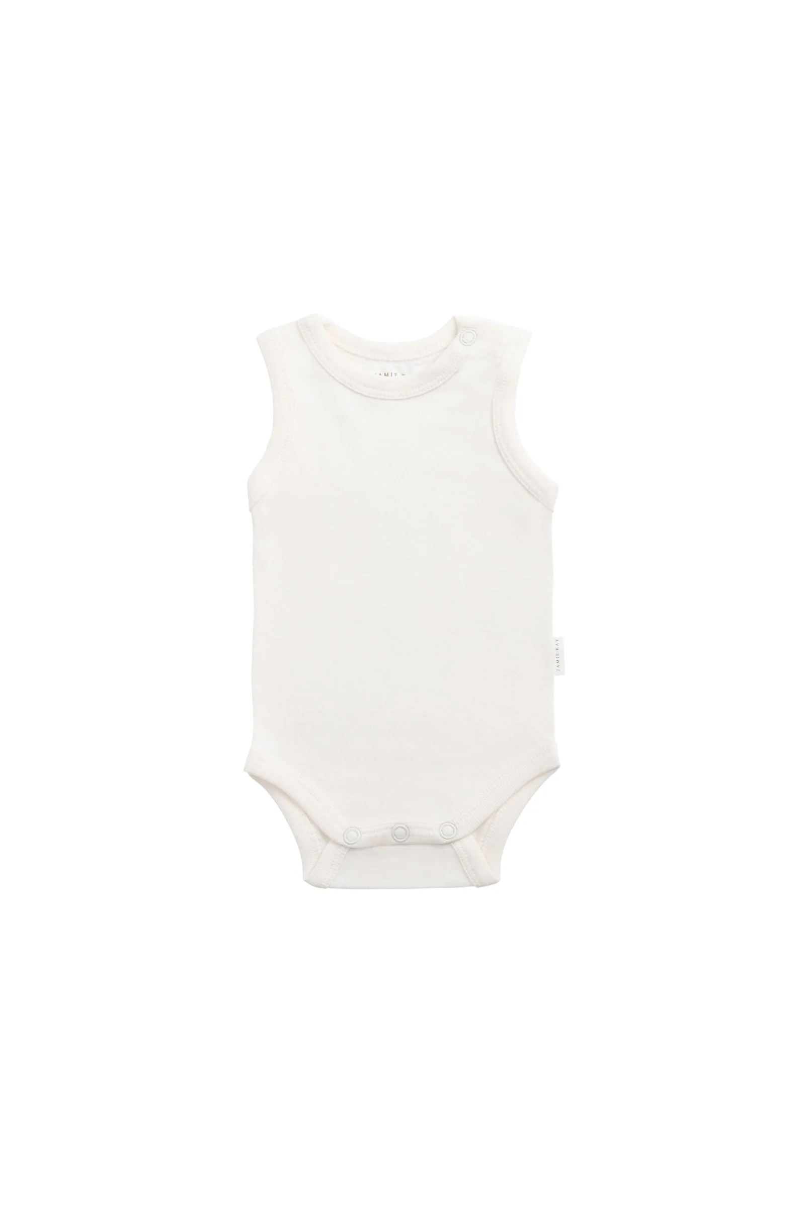 Organic Cotton Marlo Sleeveless Bodysuit - Milk