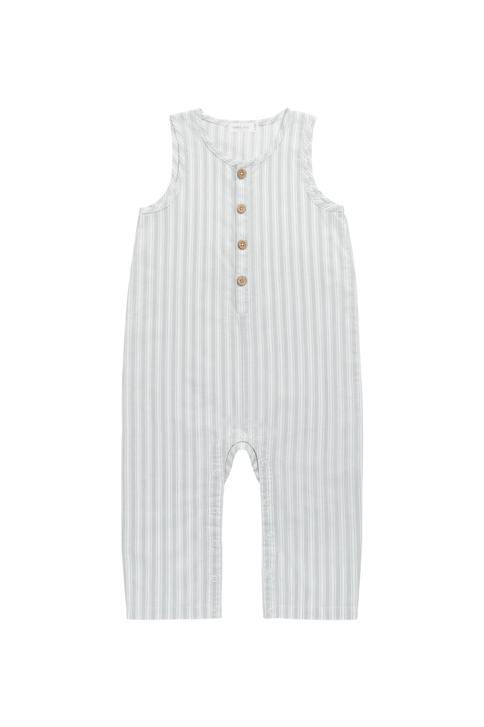 Organic Cotton Milo Jumpsuit - Variegated Stripe Shoreline