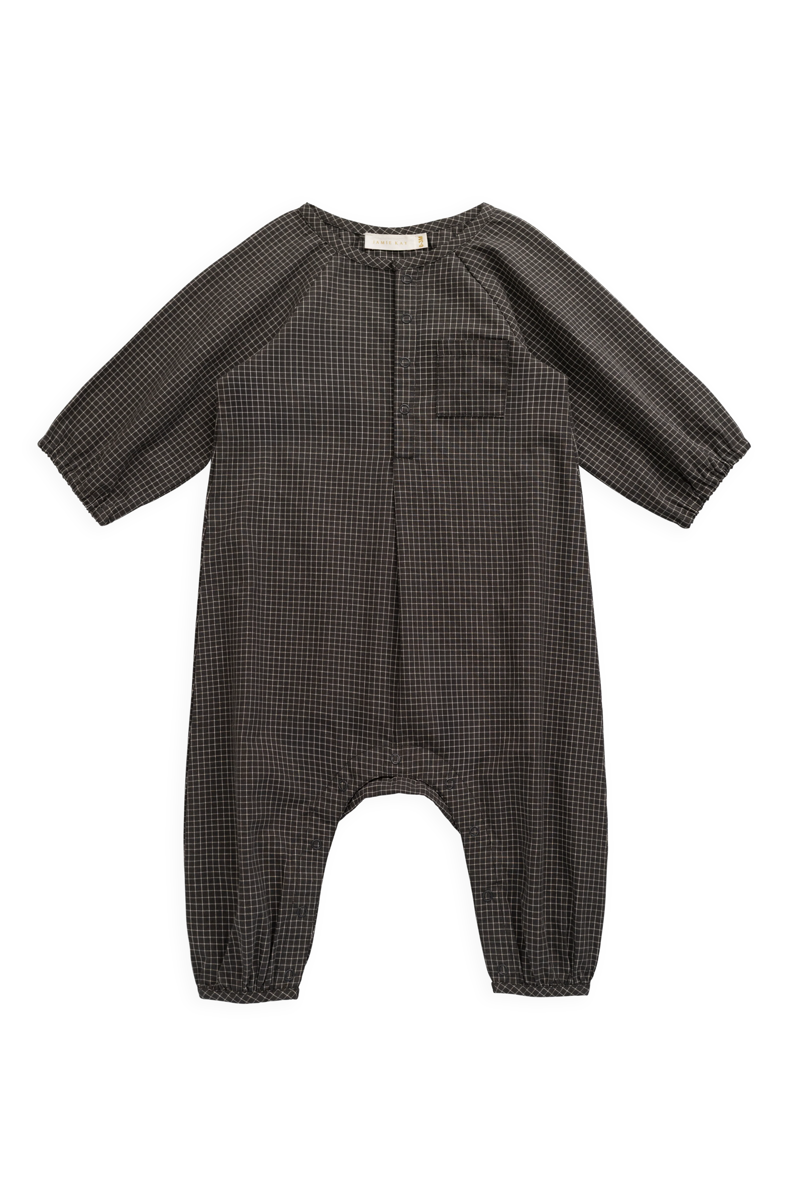 Organic Cotton Milton Onepiece - Basalt Grid - Image 2